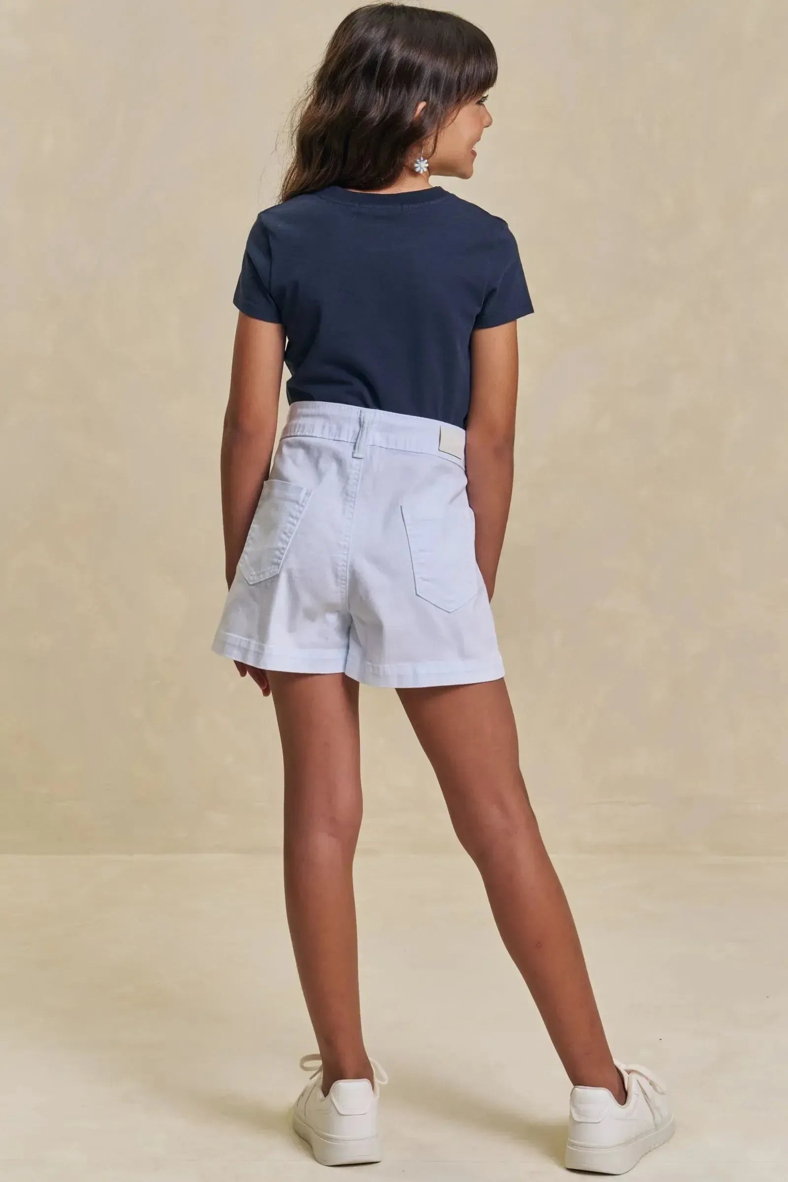 Conjunto de Blusa em Cotton e Shorts em Sarja com Elastano 96289 Lilimoon Teen Menina