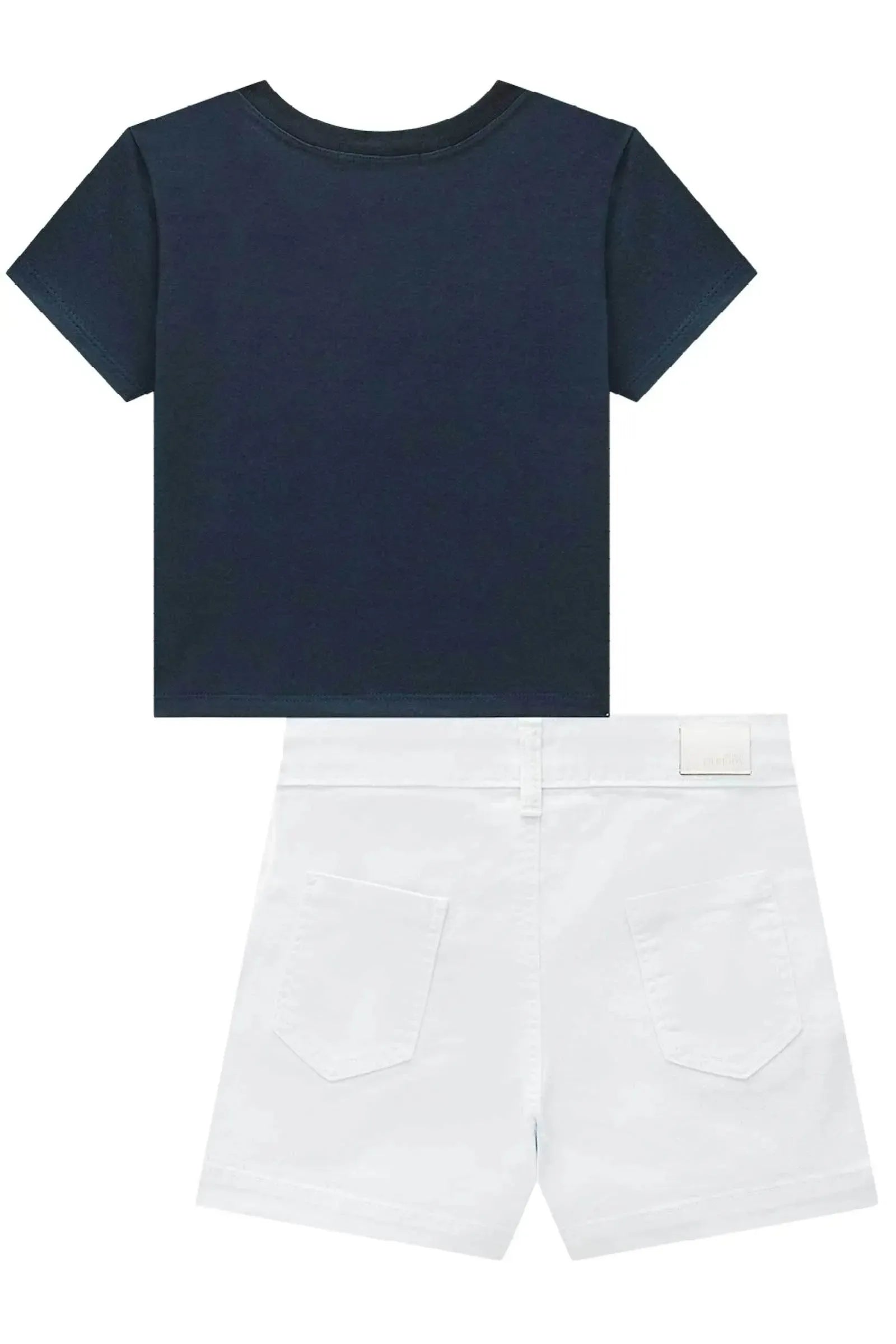 Conjunto de Blusa em Cotton e Shorts em Sarja com Elastano 96289 Lilimoon Teen Menina
