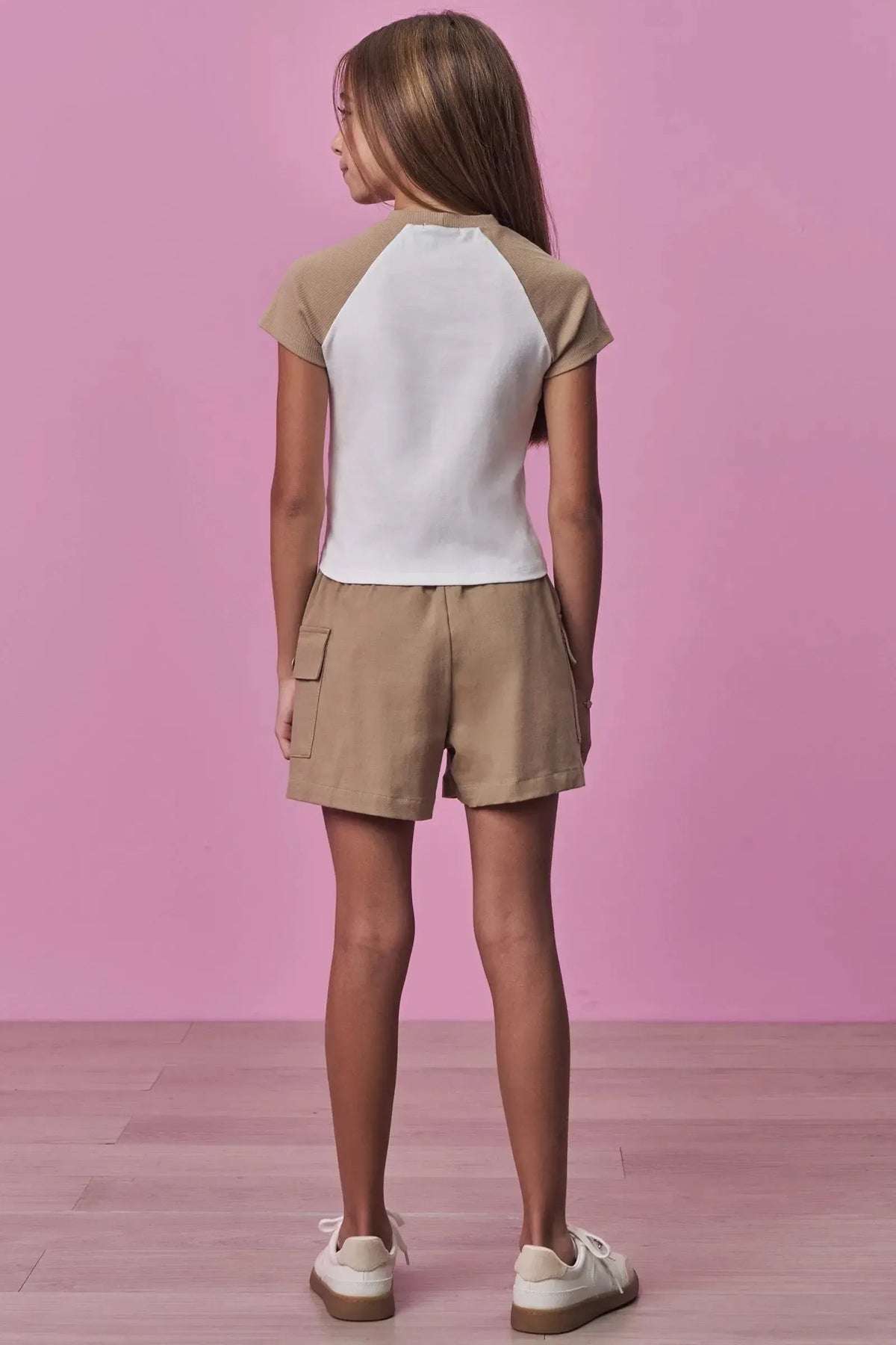 Conjunto de Blusa em Cotton e Shorts em Sarja com Elastano 99086 Vic Teen Menina