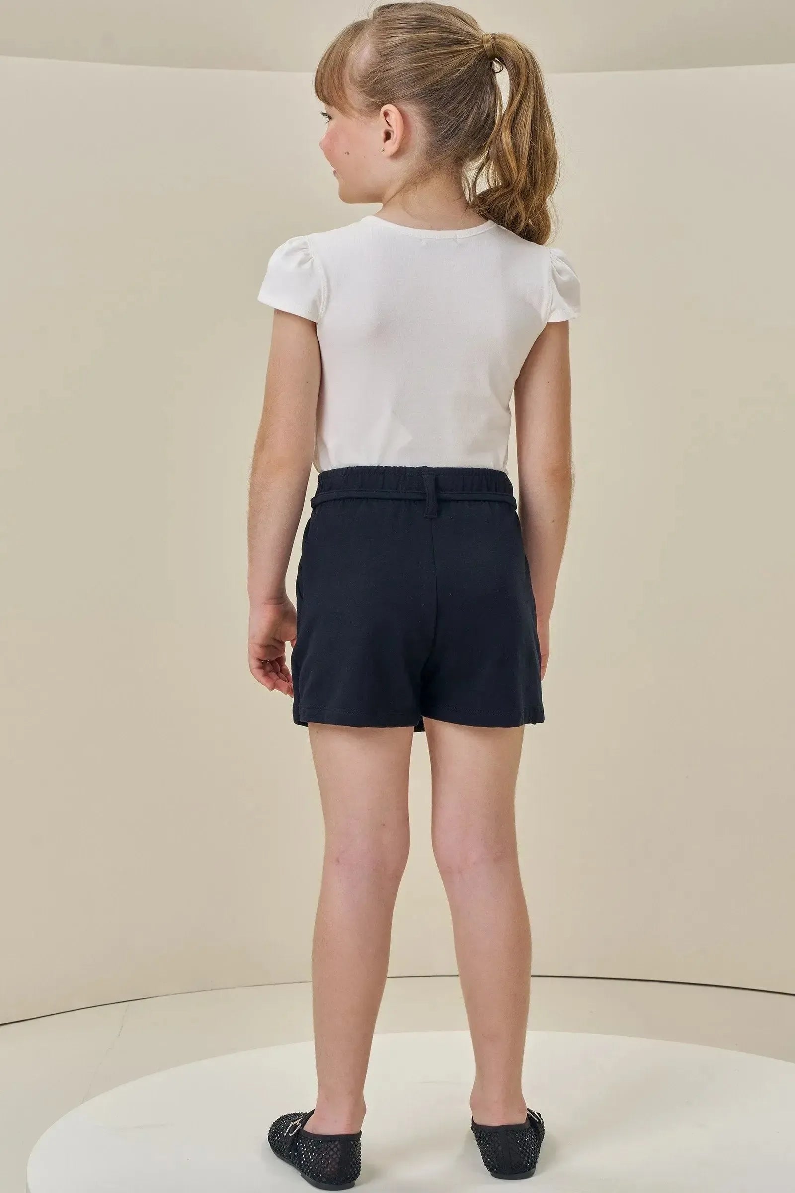 Conjunto de Blusa em Cotton e Tule e Short Saia em Molevisco 85766 Infanti Infantil Menina