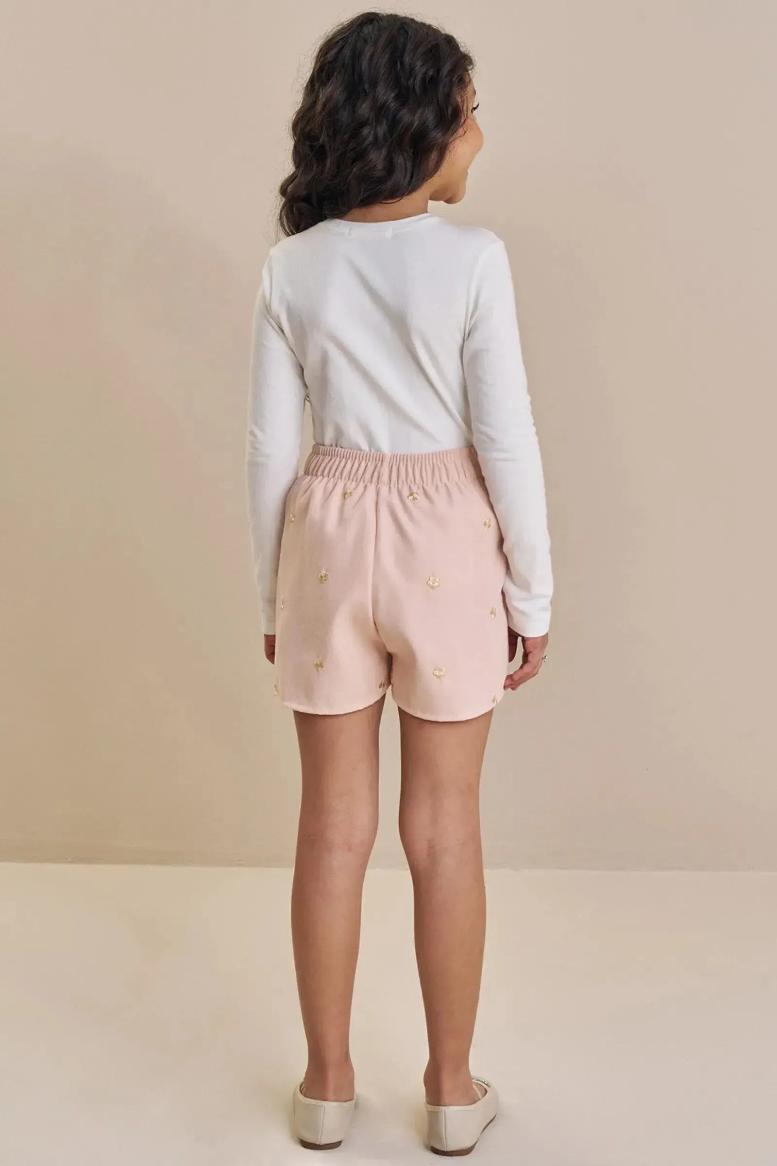 Conjunto de Blusa em Cotton e Tule e Shorts em Tecido Twill Bordado 92434 Kukiê Infantil Menina