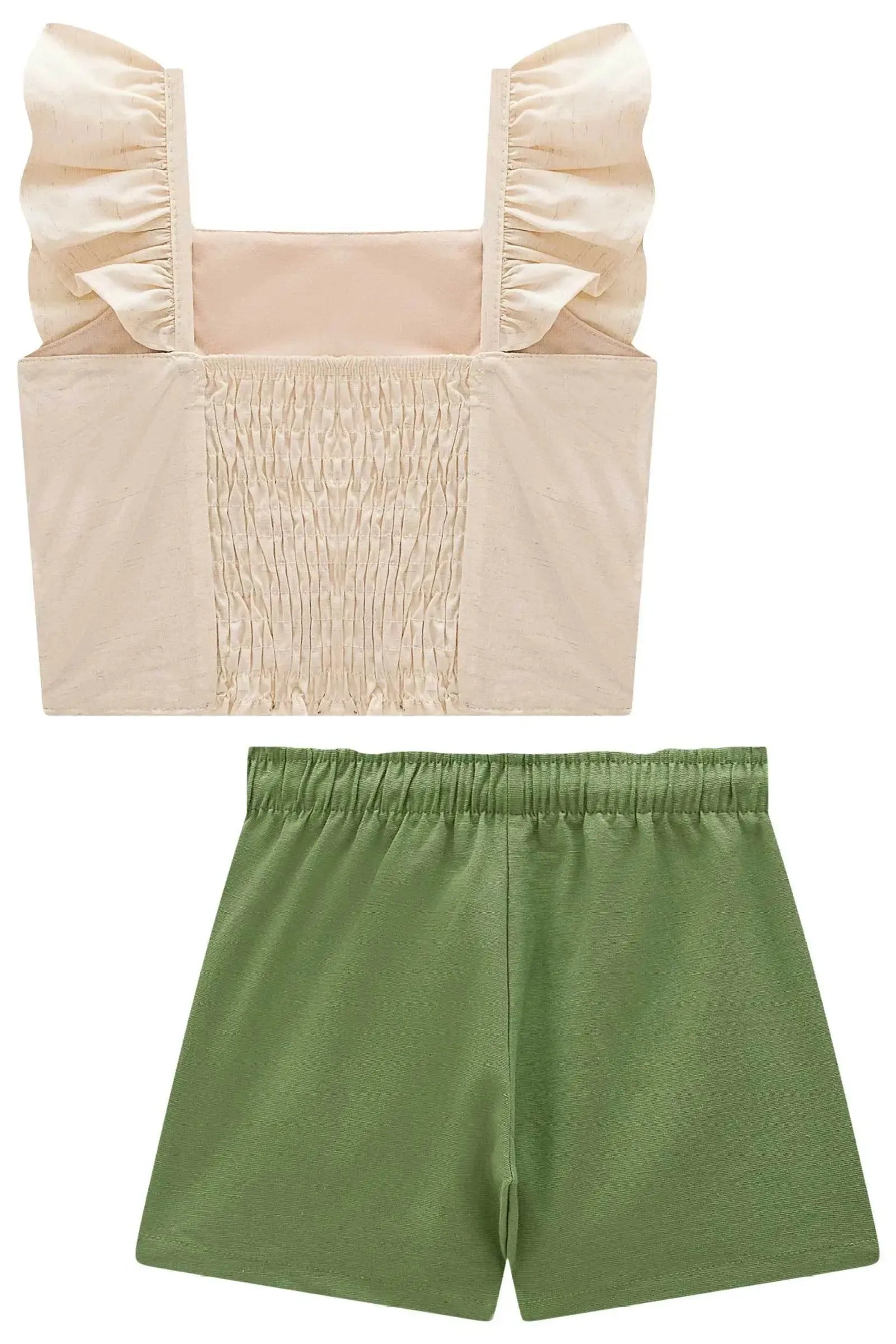 Conjunto de Blusa em Linho Deluxe e Shorts em Linho com Elastano 98552 Infanti Infantil Menina