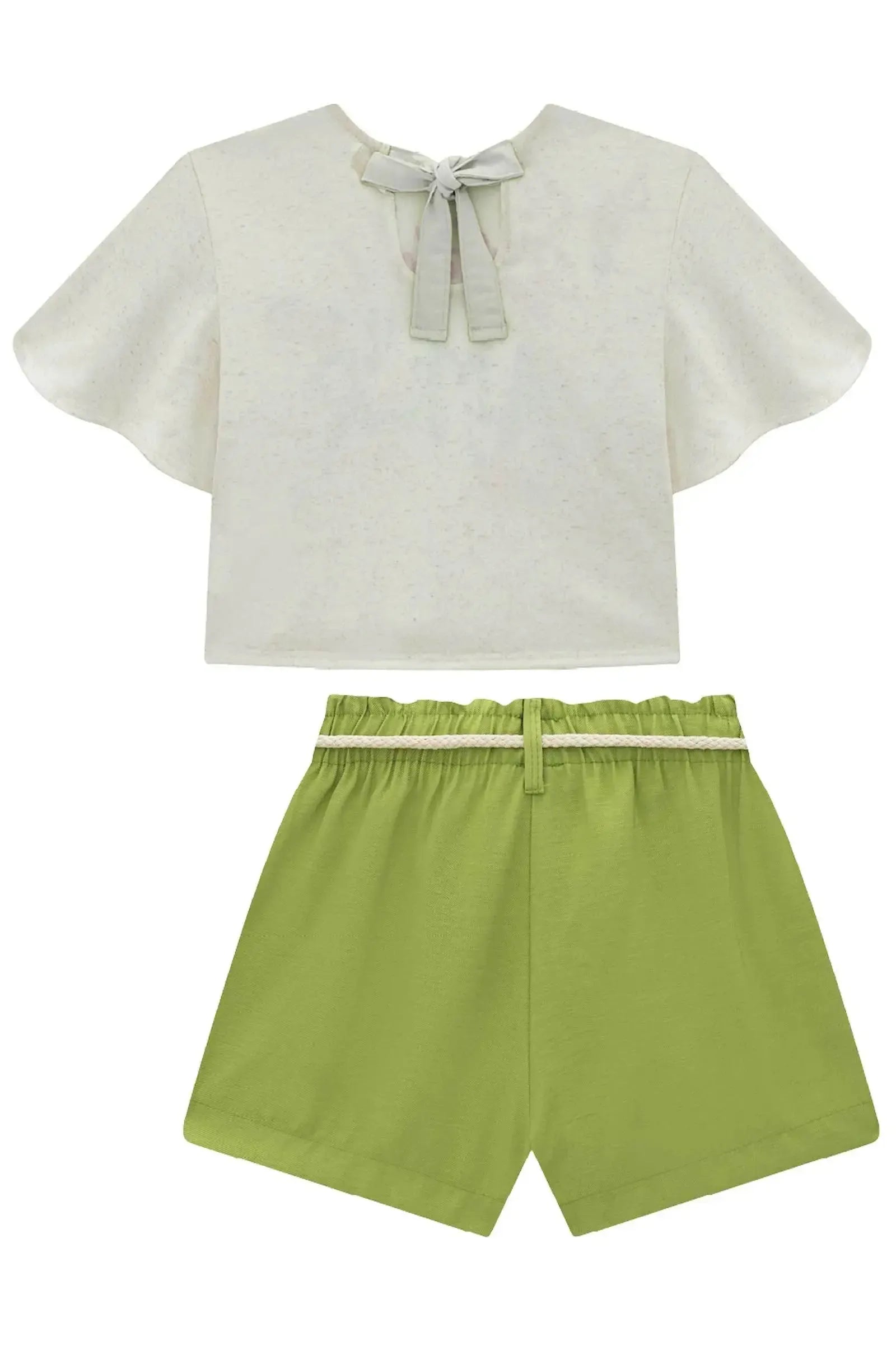 Conjunto de Blusa em Malha Fresh com Shorts em Blend de Viscose 93228 Infanti Infantil Menina