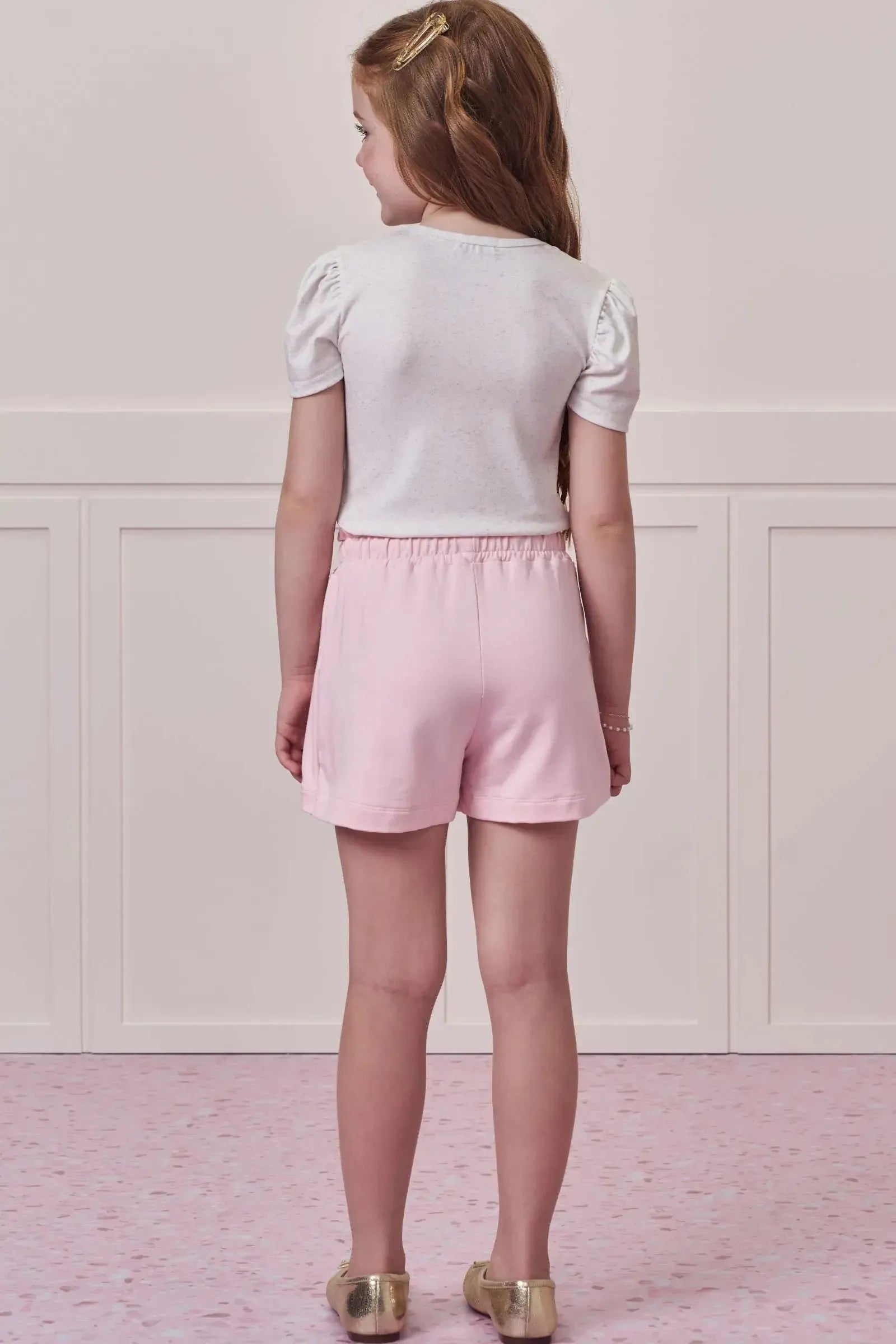 Conjunto de Blusa em Malha Power e Short Saia em Molevisco 98766 Infanti Infantil Menina