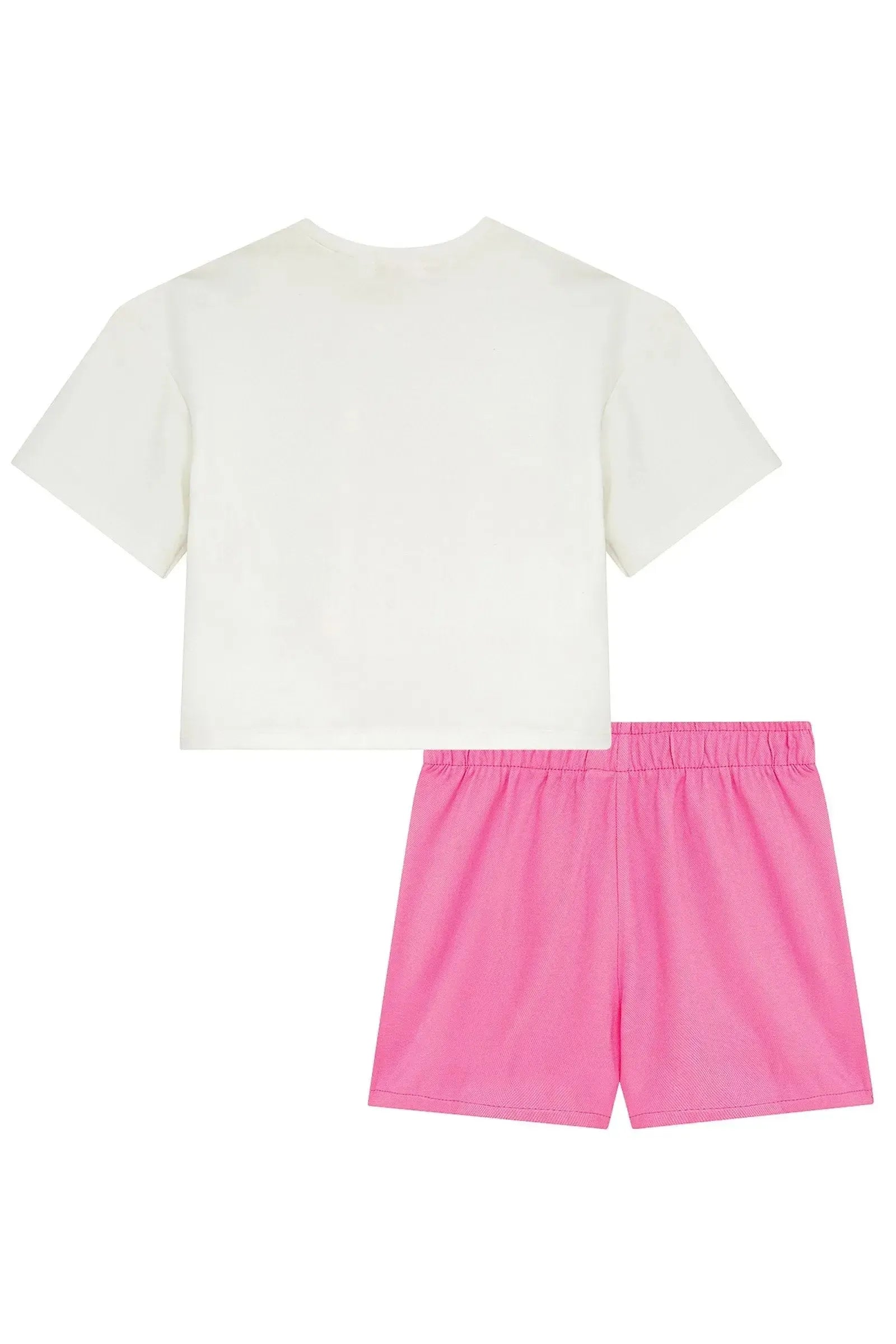 Conjunto de Blusa em Malha Power e Short Saia em Tecido de Viscose 93649 Kukiê Infantil Menina