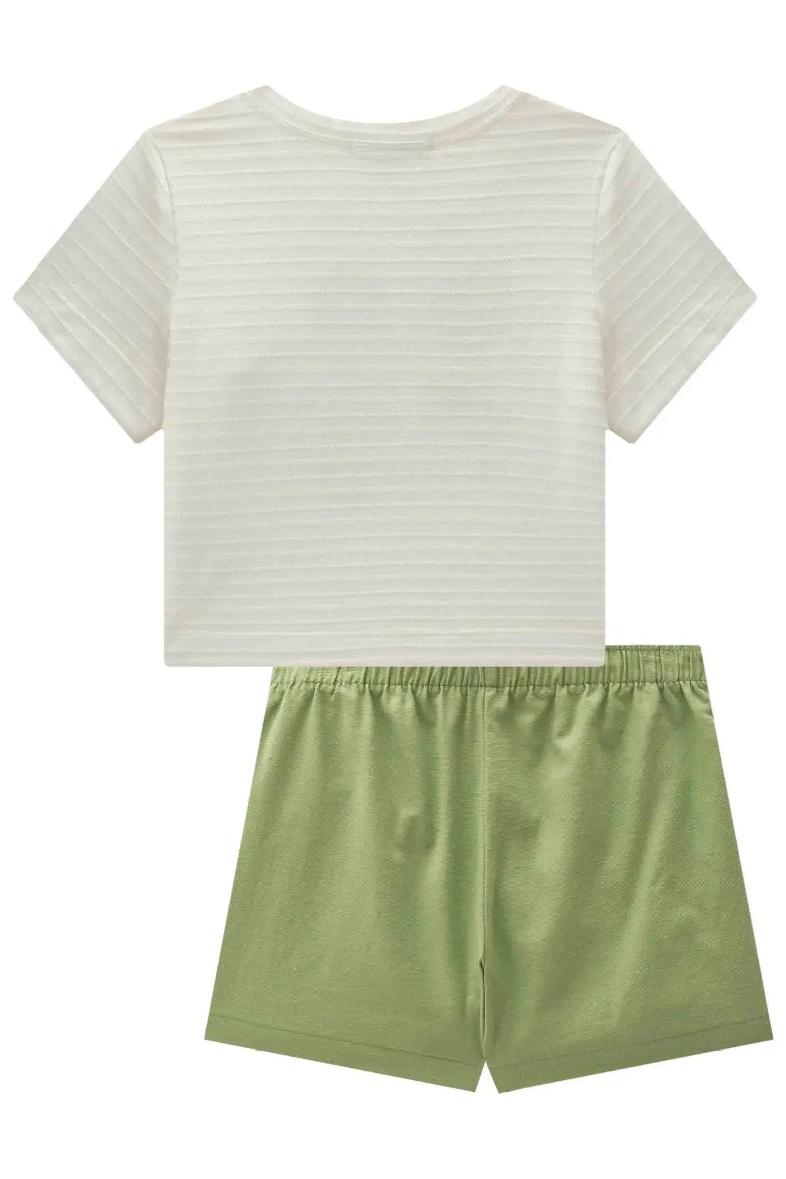 Conjunto de Blusa em Malha Texturizada e Short Saia em Linho Santorine 99327 Lilimoon Teen Menina