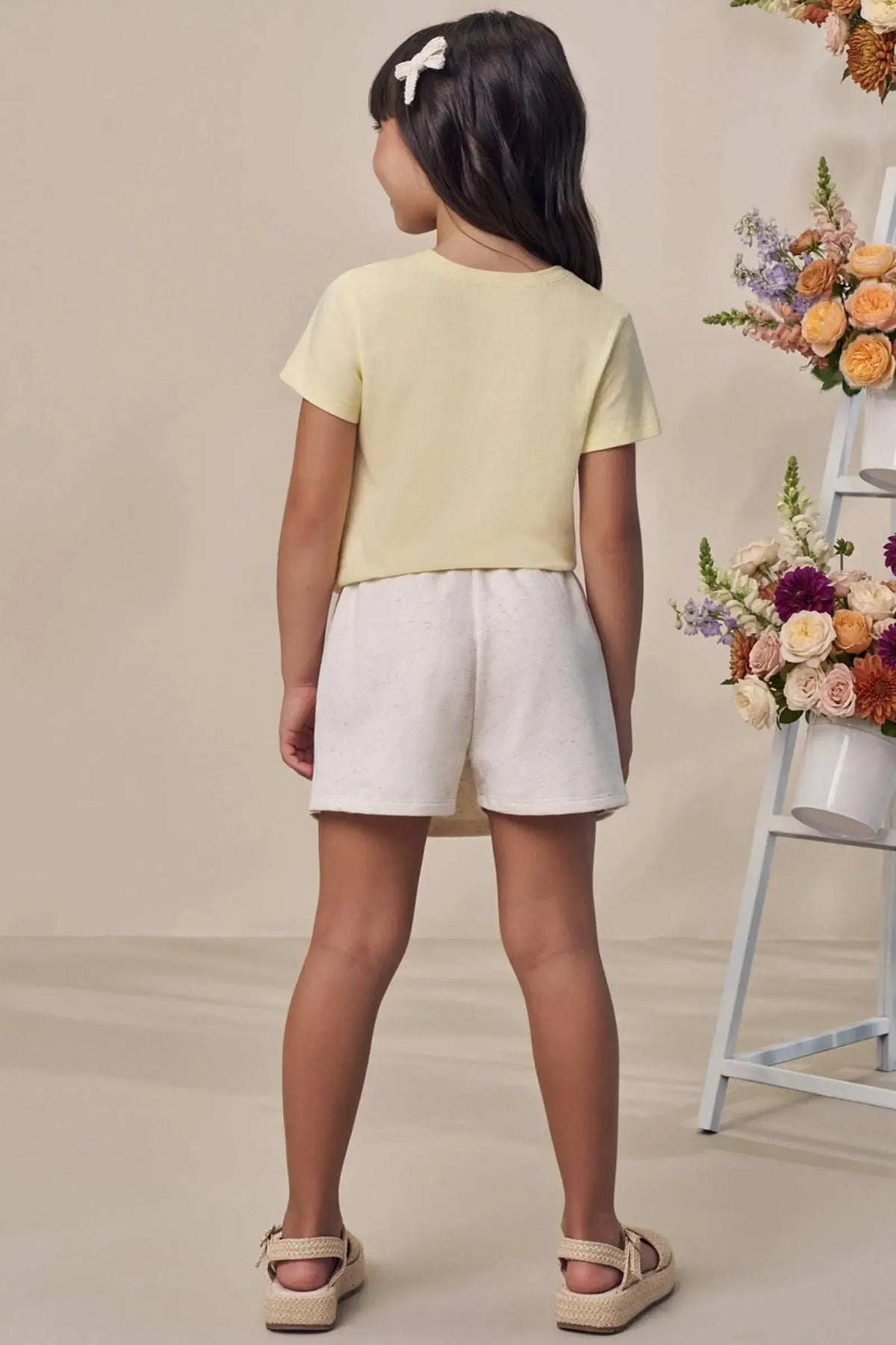 Conjunto de Blusa em Meia Malha com Short Saia em Moletom sem Pelúcia 98875 Infanti Infantil Menina