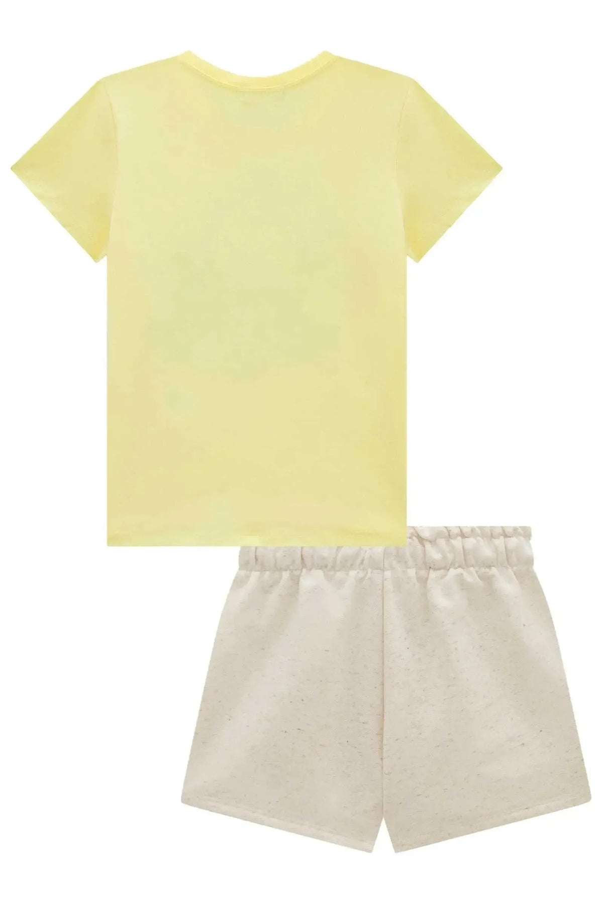 Conjunto de Blusa em Meia Malha com Short Saia em Moletom sem Pelúcia 98875 Infanti Infantil Menina