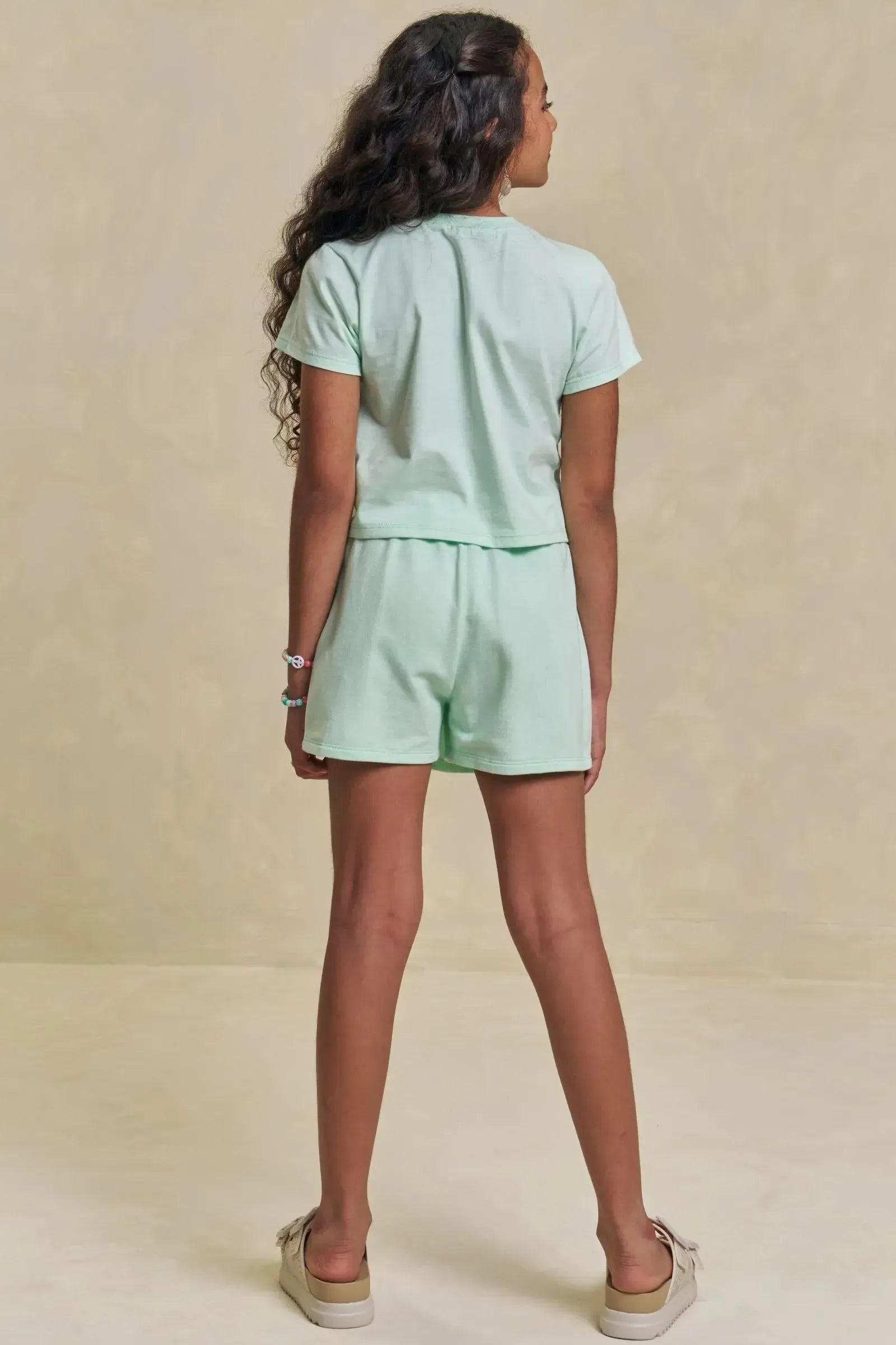 Conjunto de Blusa em Meia Malha e Short Saia em Moletom sem Pelúcia 95930 Lilimoon Teen Menina