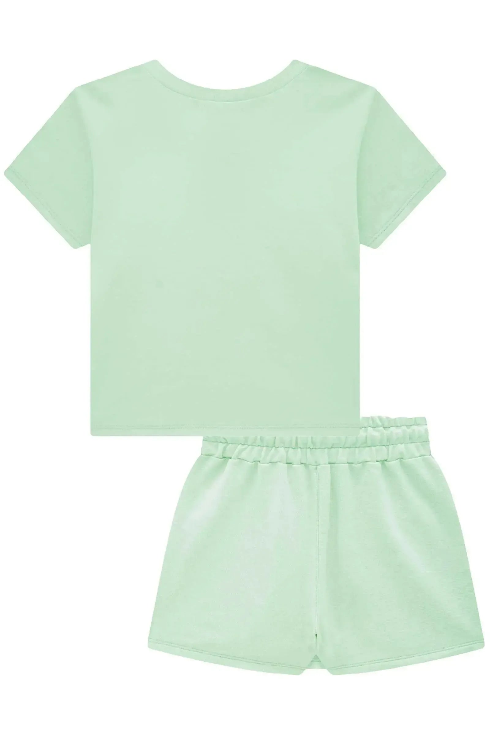 Conjunto de Blusa em Meia Malha e Short Saia em Moletom sem Pelúcia 95930 Lilimoon Teen Menina