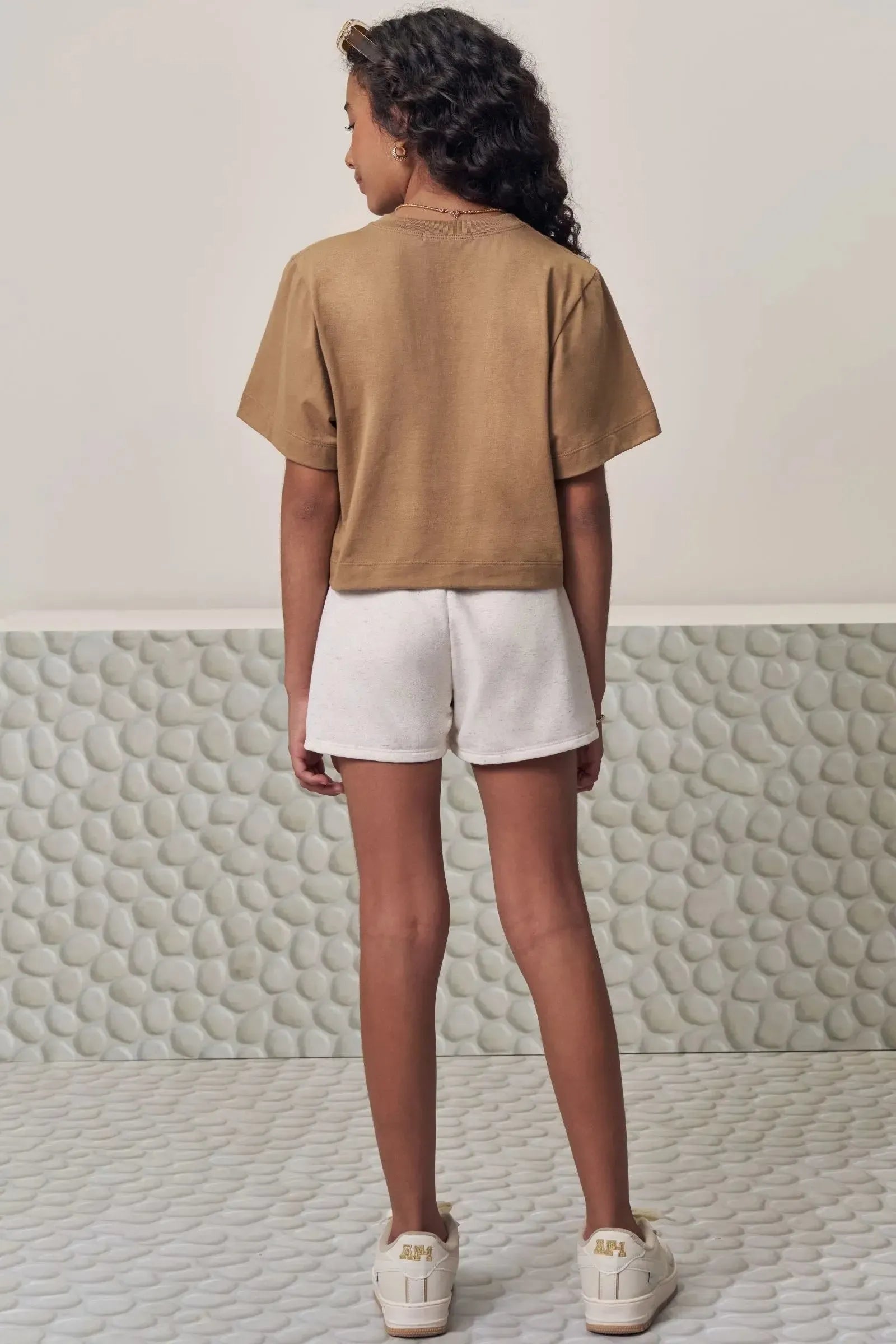 Conjunto de Blusa em Meia Malha e Short Saia em Moletom sem Pelúcia 98966 Lilimoon Teen Menina