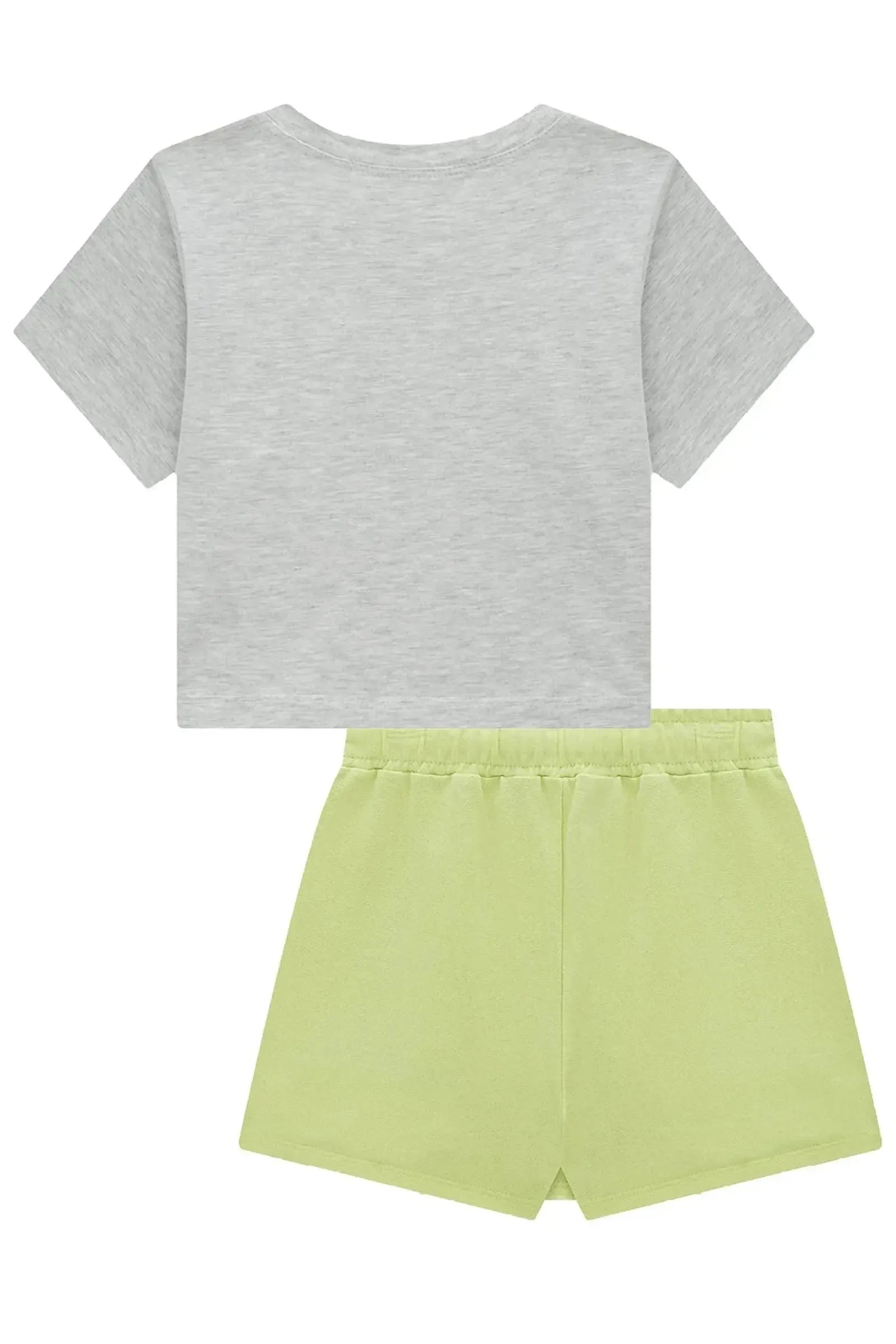 Conjunto de Blusa em Meia Malha e Short Saia em Moletom sem Pelúcia 92681 Lilimoon Teen Menina