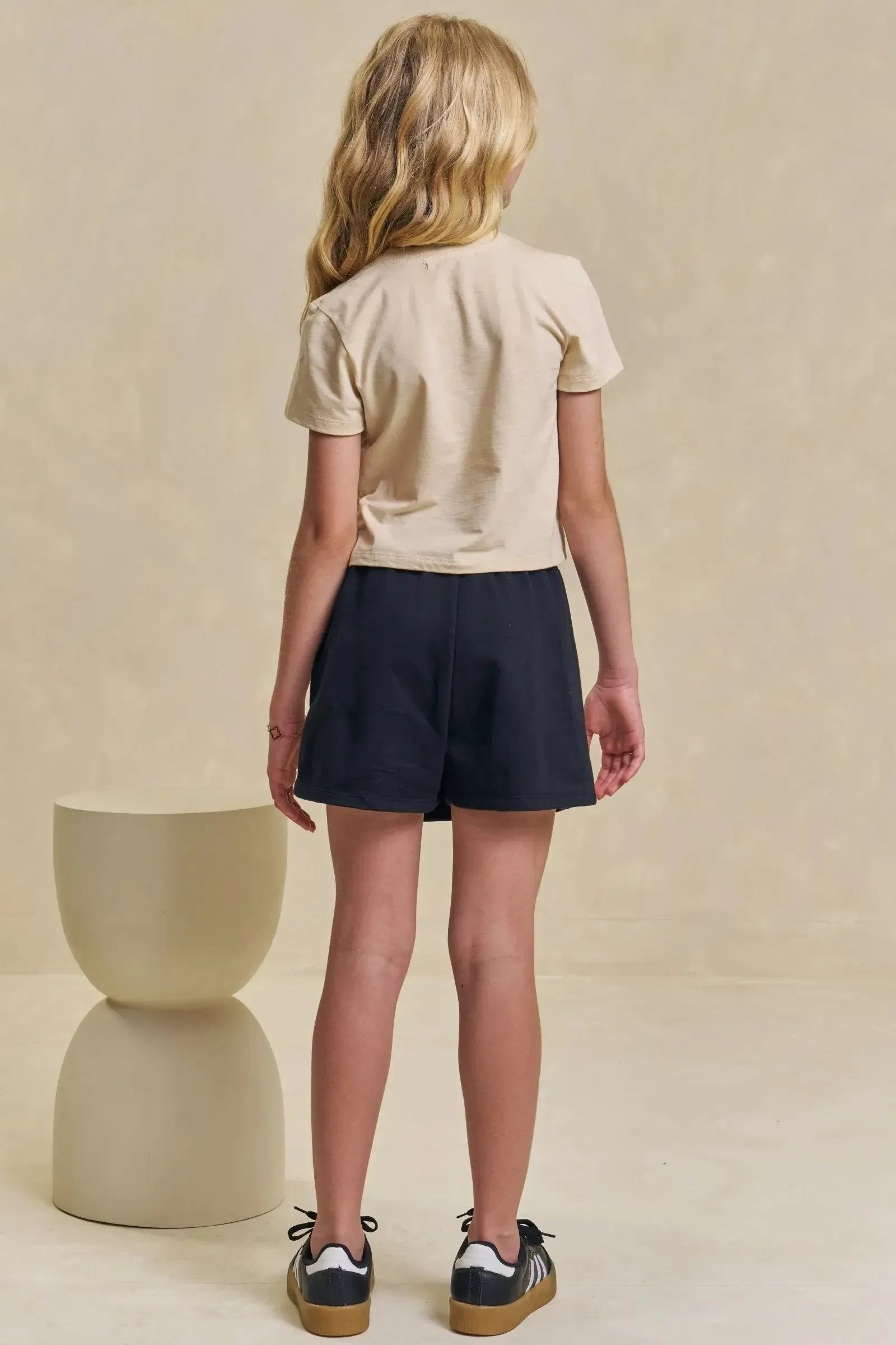 Conjunto de Blusa em Meia Malha e Short Saia em Moletom sem Pelúcia 96307 Lilimoon Teen Menina