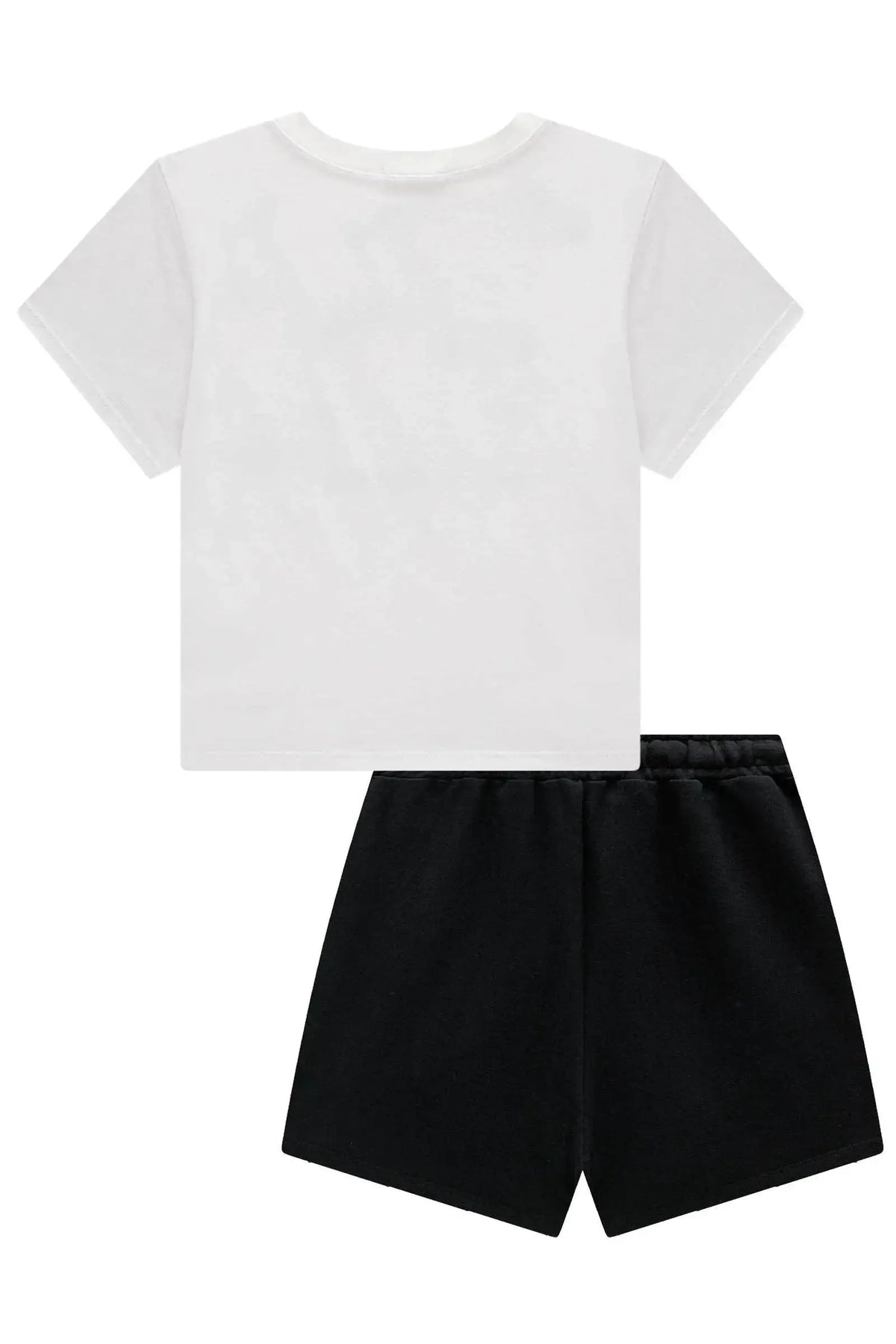 Conjunto de Blusa em Meia Malha e Short Saia em Moletom sem Pelúcia 98889 Vic Teen Menina