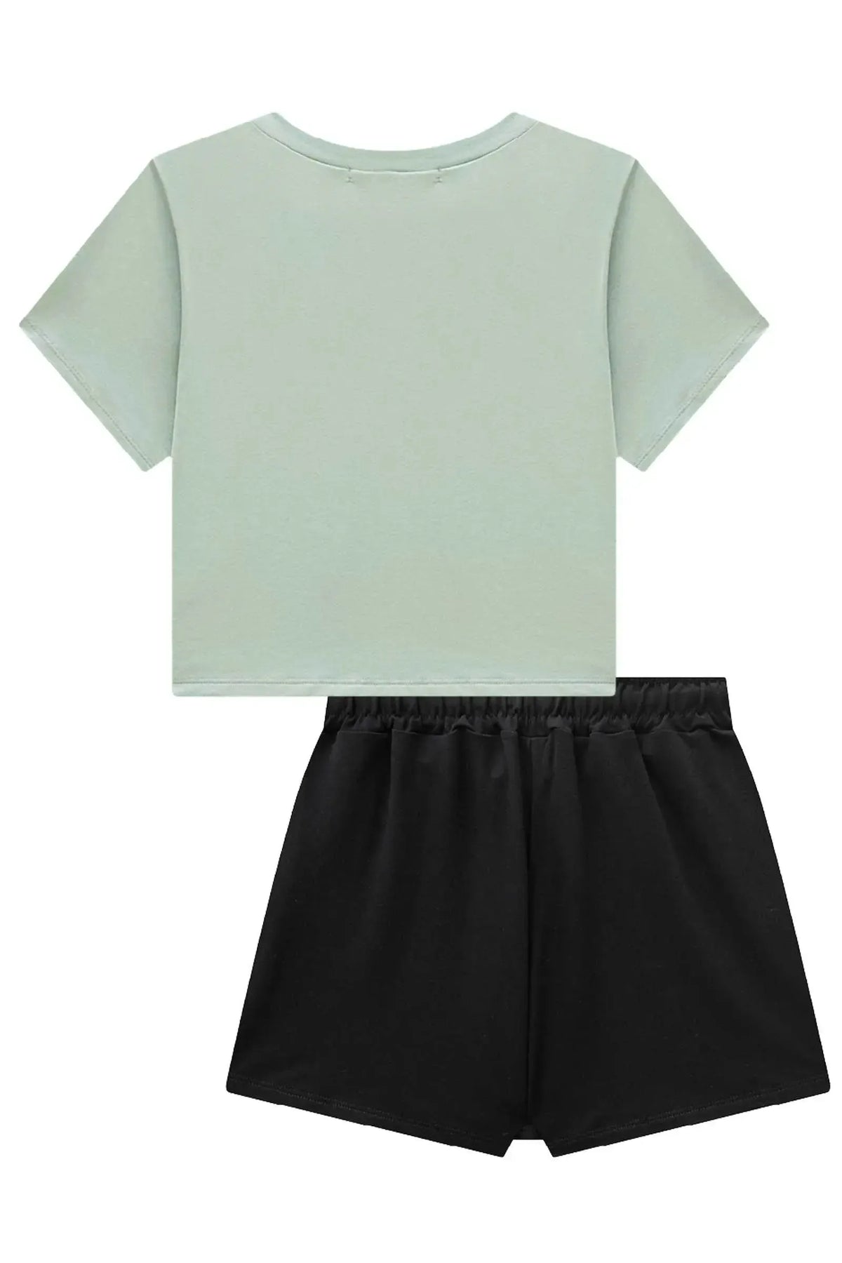 Conjunto de Blusa em Meia Malha e Short Saia em Molevisco 98803 Lilimoon Teen Menina