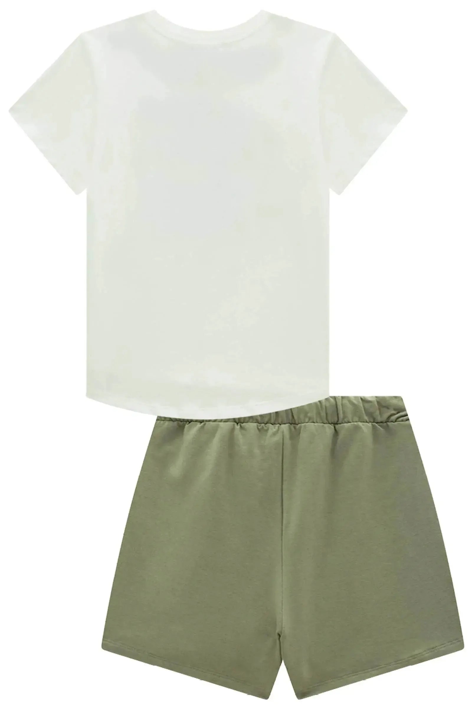 Conjunto de Blusa em Meia Malha e Short Saia em Molevisco 98251 Vic Teen Menina