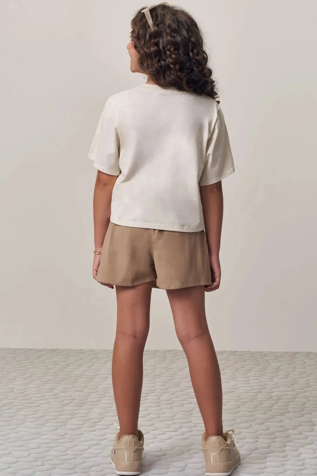 Conjunto de Blusa em Meia Malha e Short Saia em Sarja com Elastano 98787 Lilimoon Teen Menina