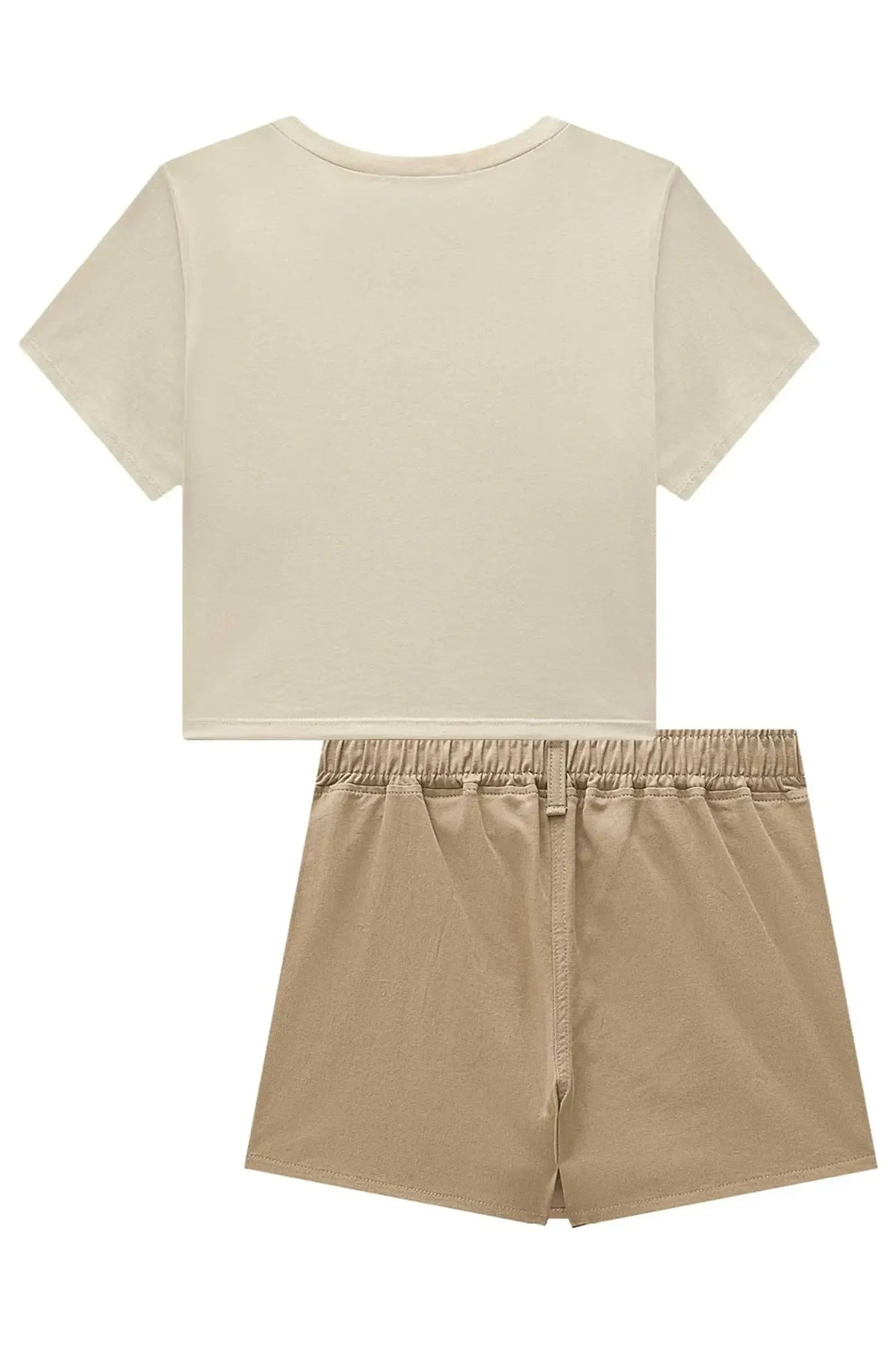 Conjunto de Blusa em Meia Malha e Short Saia em Sarja com Elastano 98787 Lilimoon Teen Menina