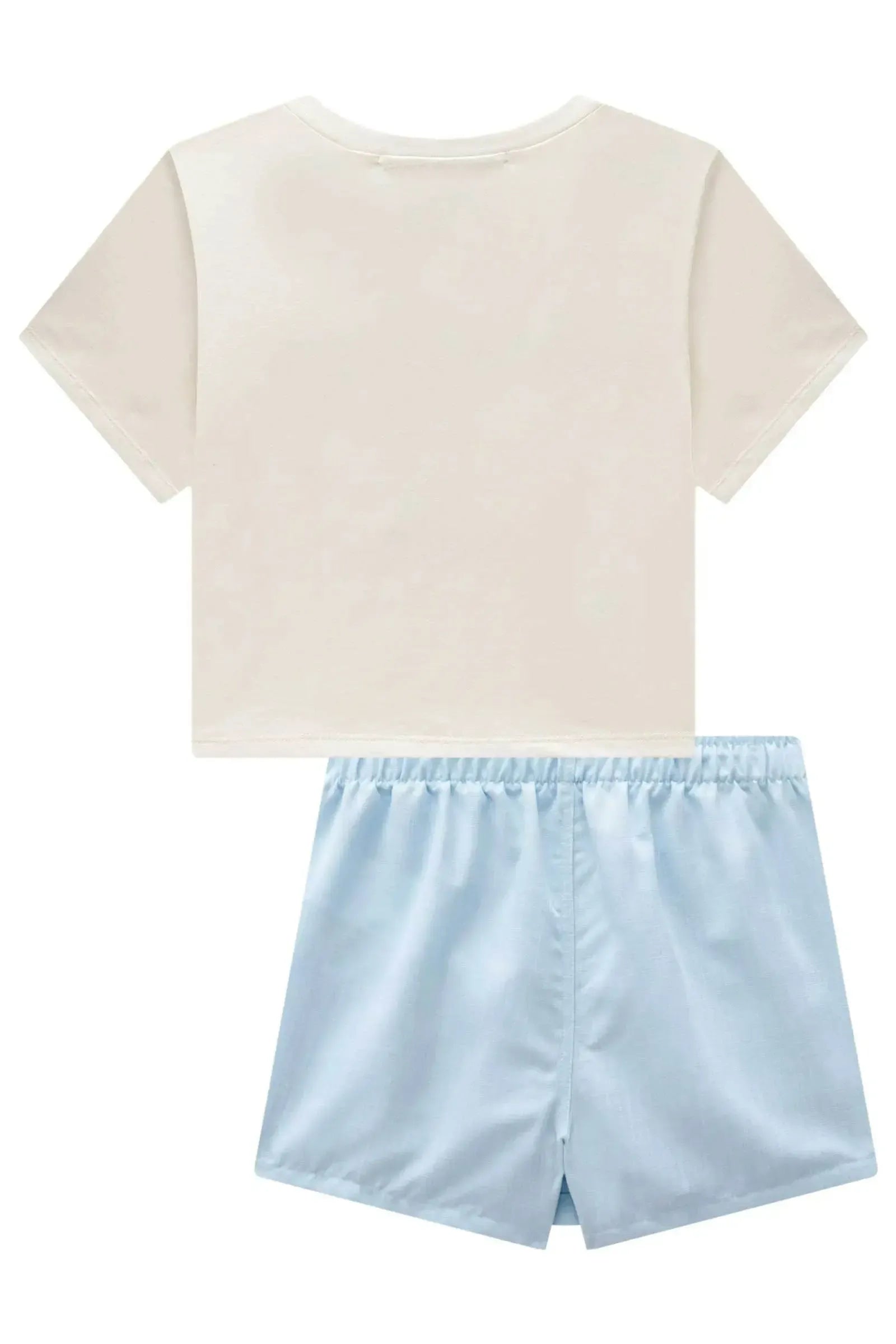 Conjunto de Blusa em Meia Malha e Short Saia em Tecido New Positano 98809 Lilimoon Teen Menina