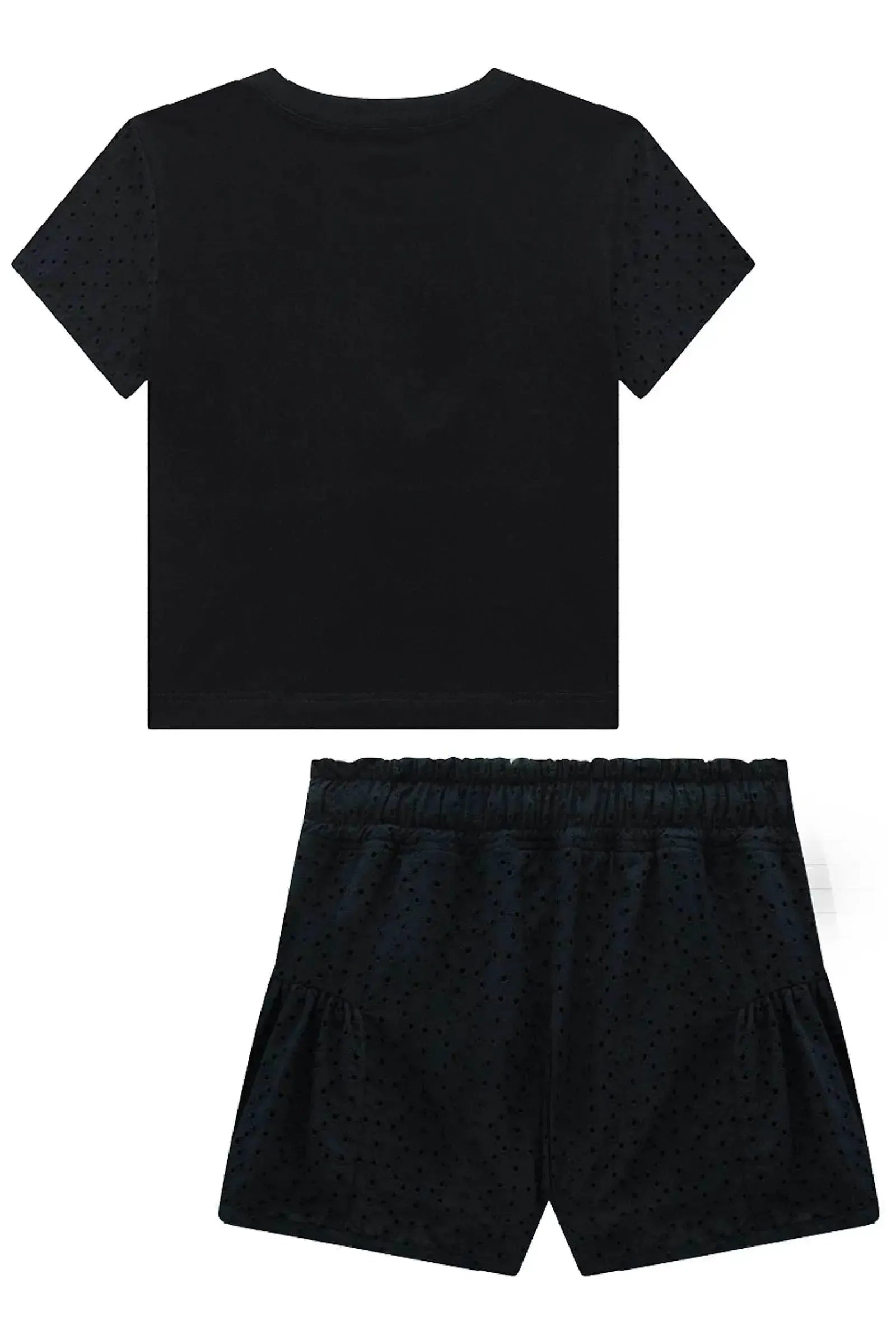 Conjunto de Blusa em Meia Malha e Shorts em Laise Capadocia 96295 Lilimoon Teen Menina