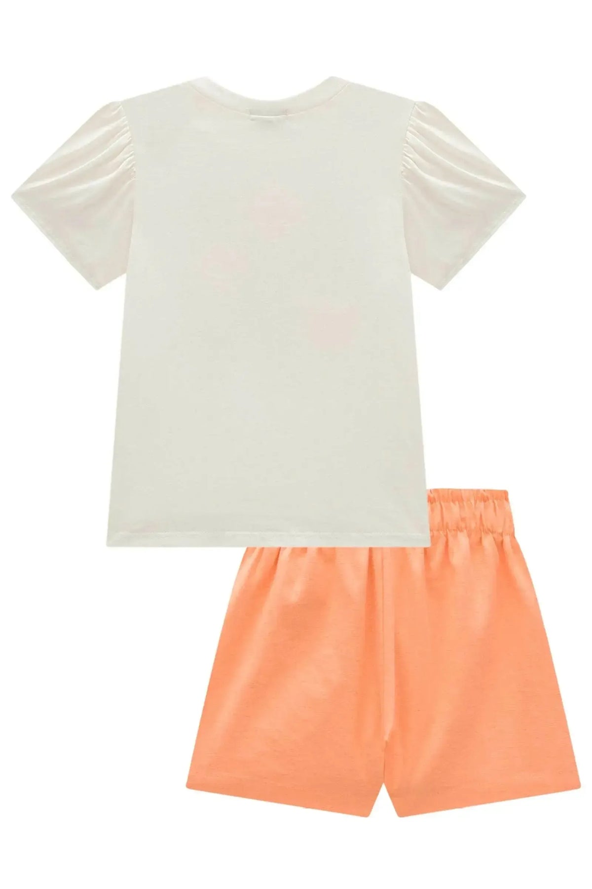 Conjunto de Blusa em Meia Malha e Shorts em Linho Santorine com Elastano 98902 Infanti Infantil Menina