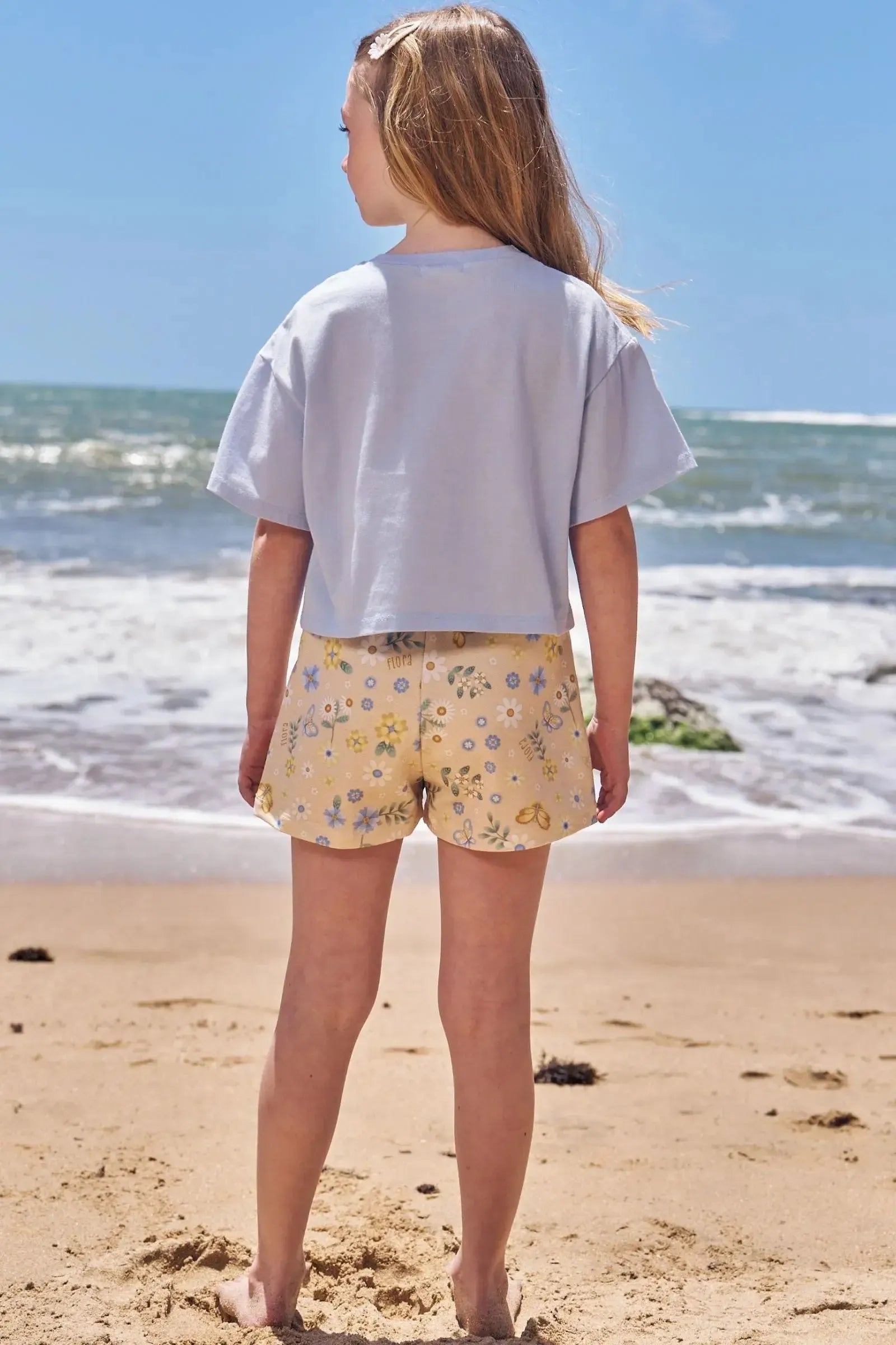 Conjunto de Blusa em Meia Malha e Shorts em Molecotton 94944 Infanti Infantil Menina