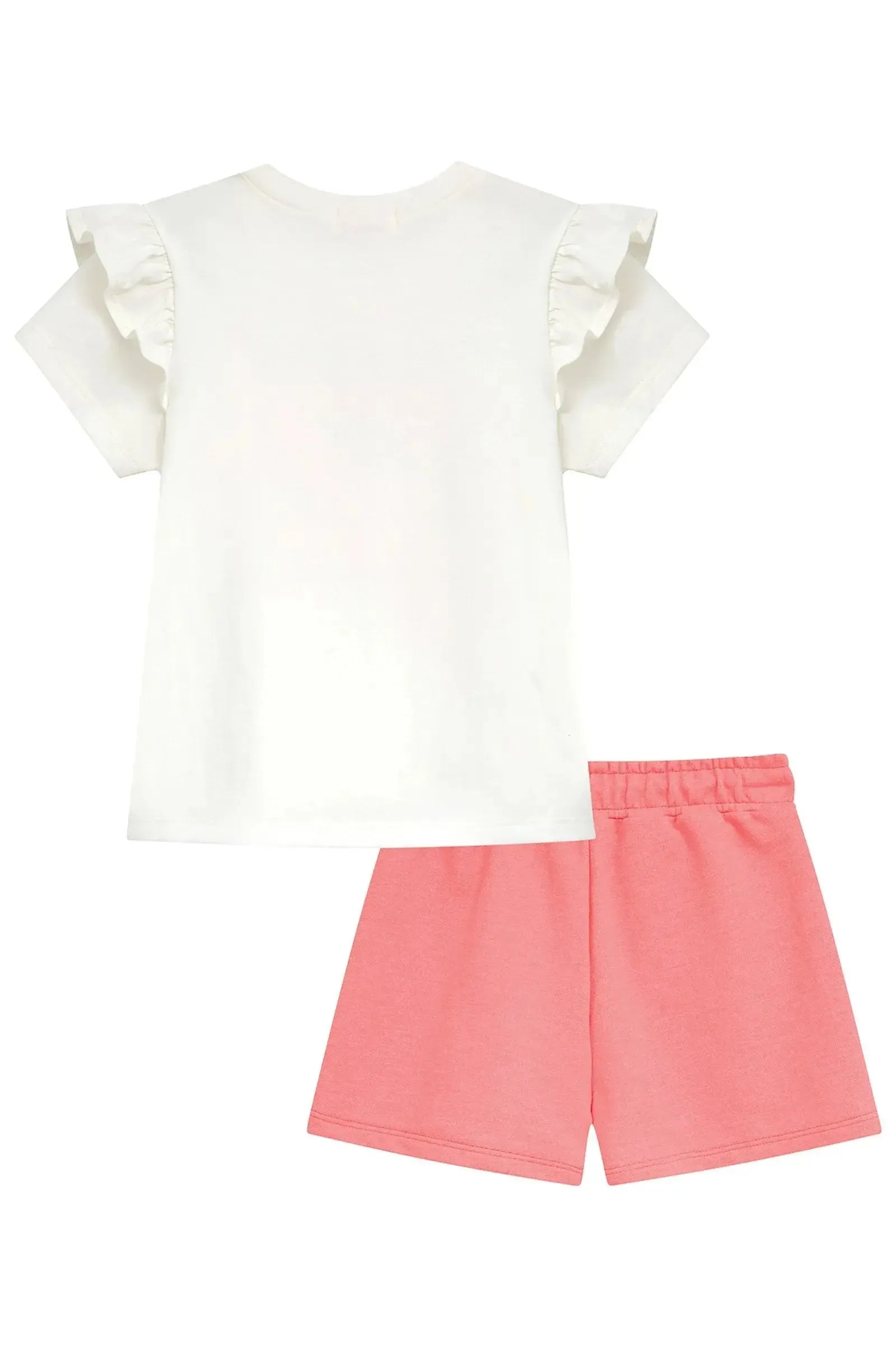 Conjunto de Blusa em Meia Malha e Shorts em Moletom 96362 Kukiê Infantil Menina