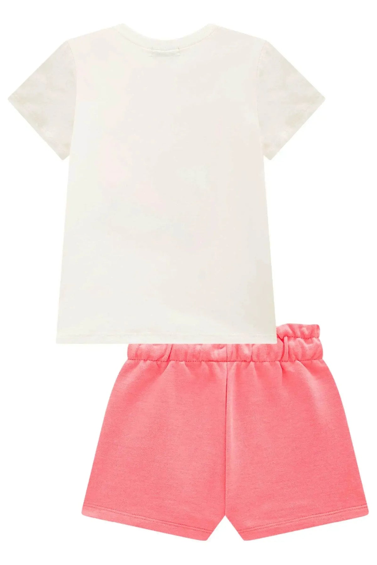 Conjunto de Blusa em Meia Malha e Shorts em Moletom sem Pelúcia 95558 Infanti Infantil Menina