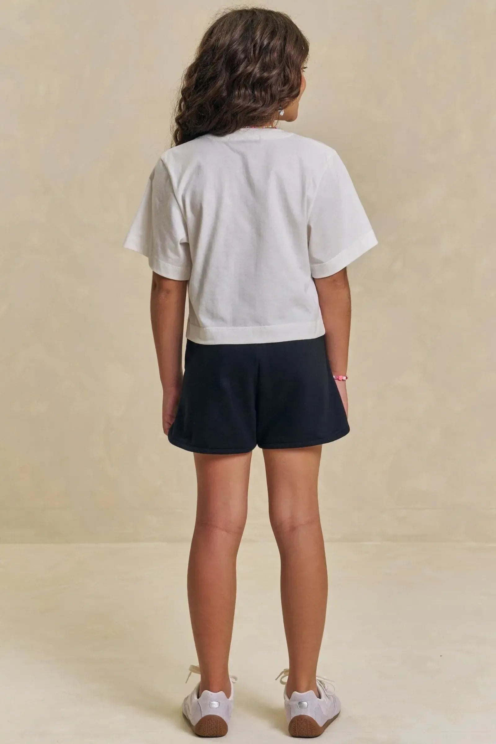 Conjunto de Blusa em Meia Malha e Shorts em Moletom sem Pelúcia 96291 Lilimoon Teen Menina