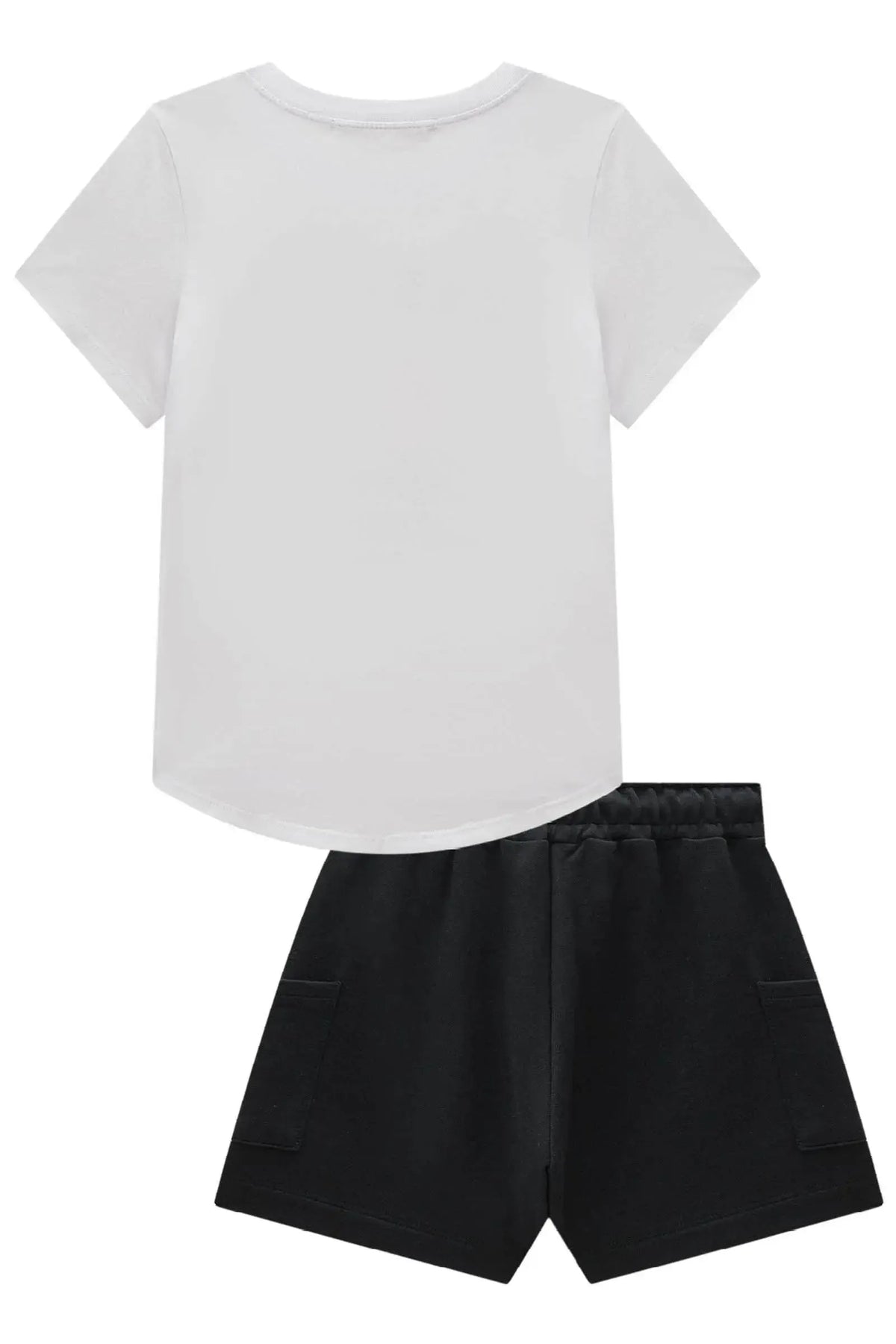Conjunto de Blusa em Meia Malha e Shorts em Moletom sem Pelúcia 99354 Lilimoon Teen Menina