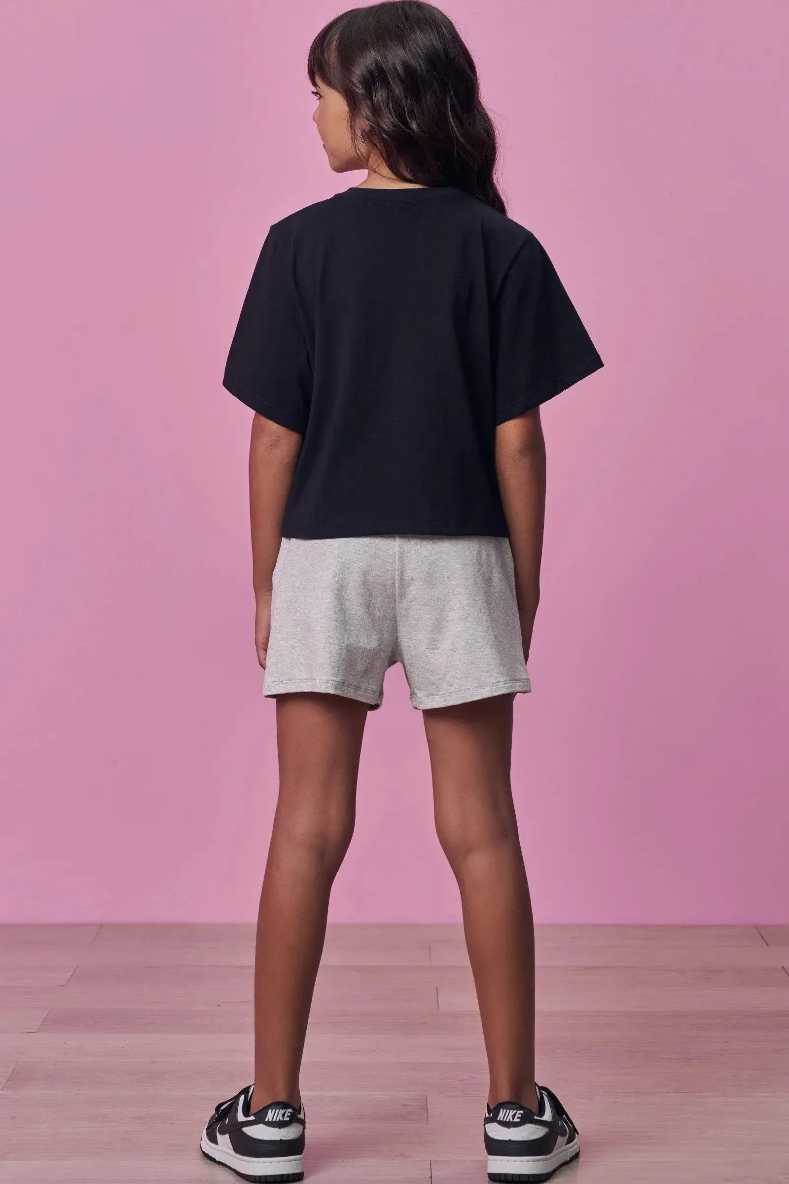 Conjunto de Blusa em Meia Malha e Shorts em Molevisco 99089 Vic Teen Menina