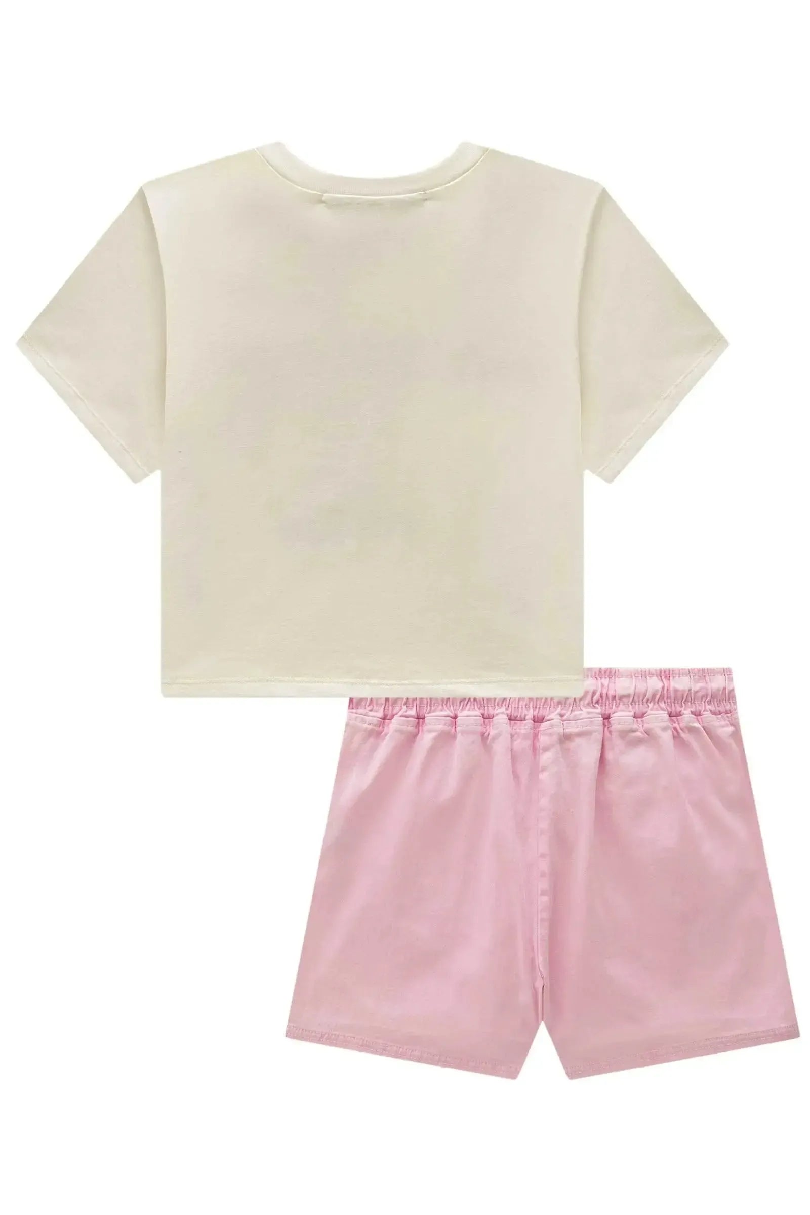 Conjunto de Blusa em Meia Malha e Shorts em Sarja com Elastano 98814 Lilimoon Teen Menina