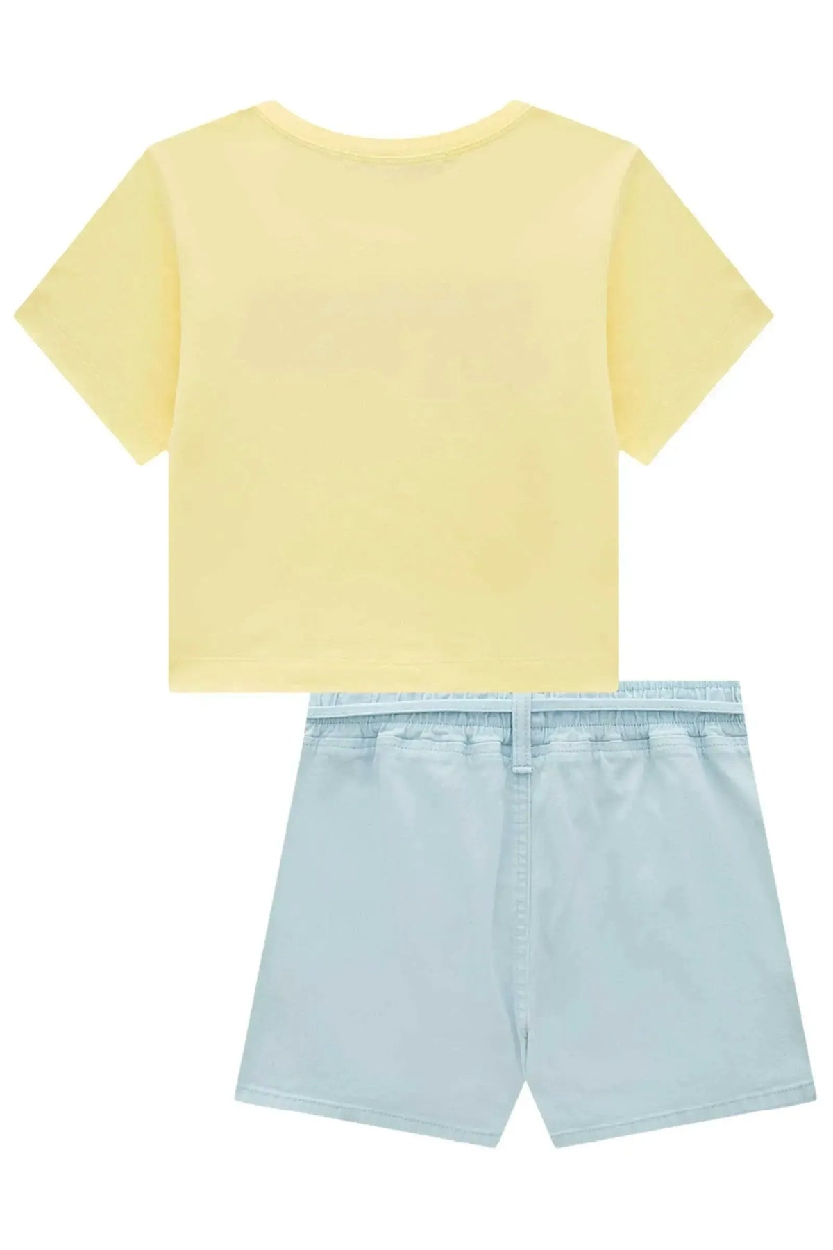 Conjunto de Blusa em Meia Malha e Shorts em Sarja com Elastano 98956 Lilimoon Teen Menina