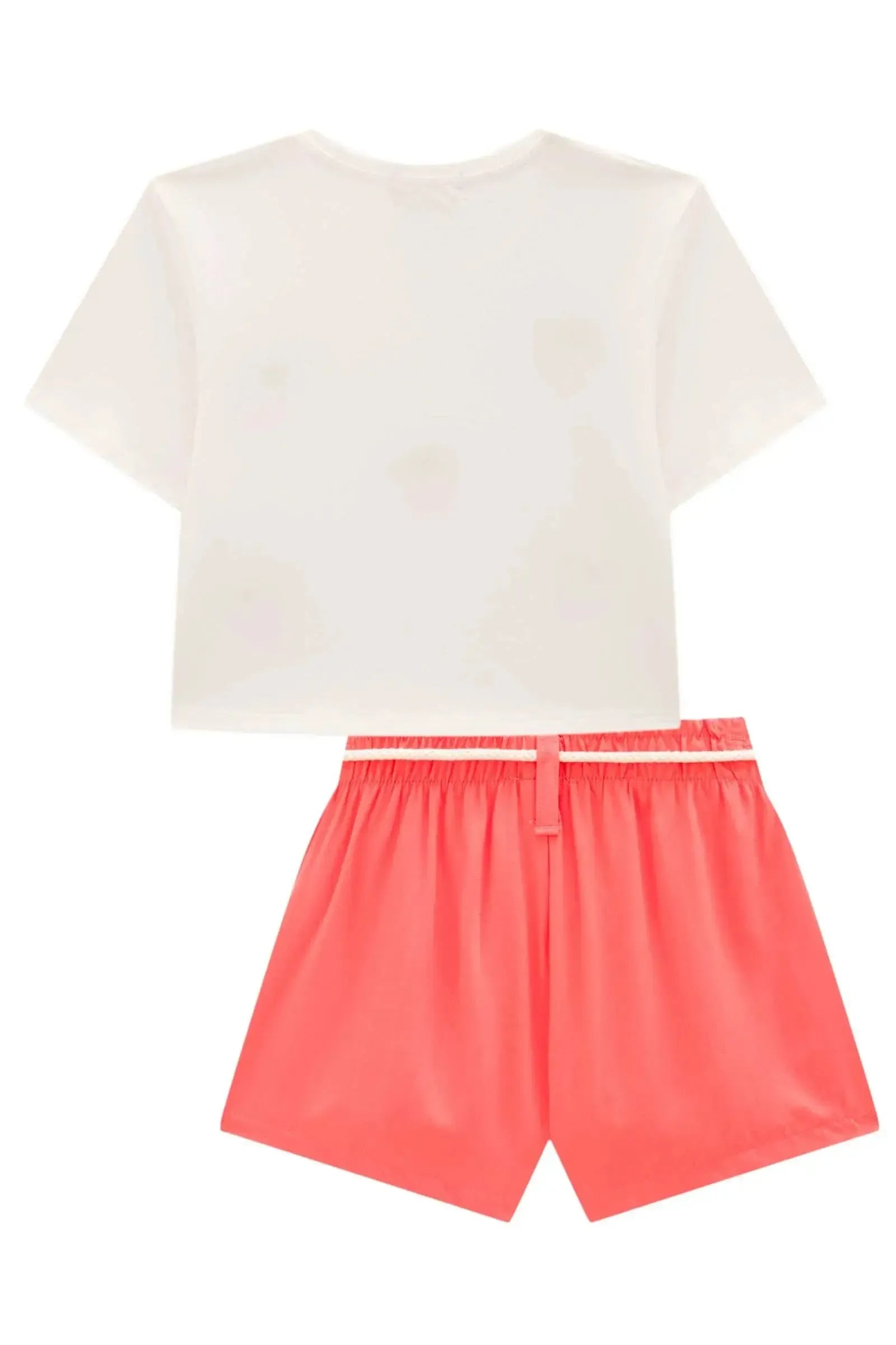 Conjunto de Blusa em Meia Malha e Shorts em Viscose 98551 Infanti Infantil Menina