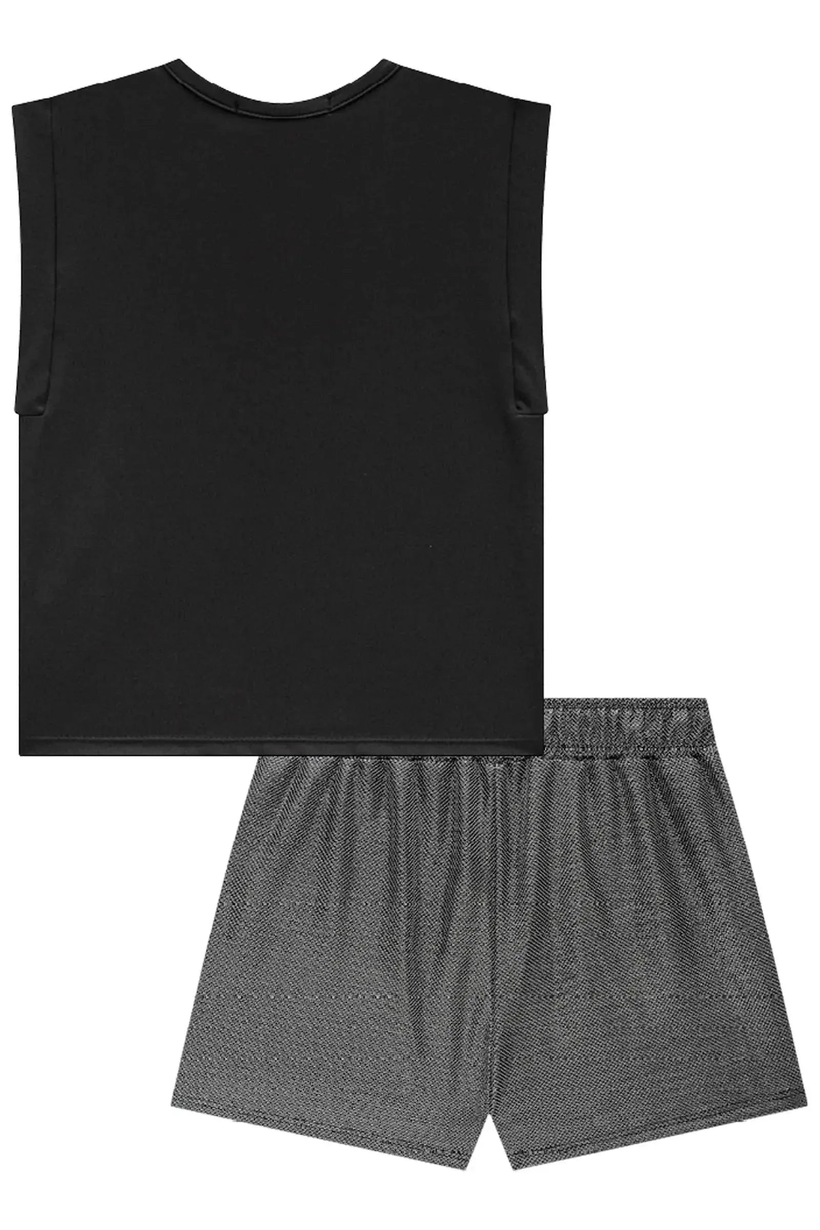 Conjunto de Blusa em Poliamida Delicate e Short Saia em Malha Santa Mônica 84470 Lilimoon Teen Menina
