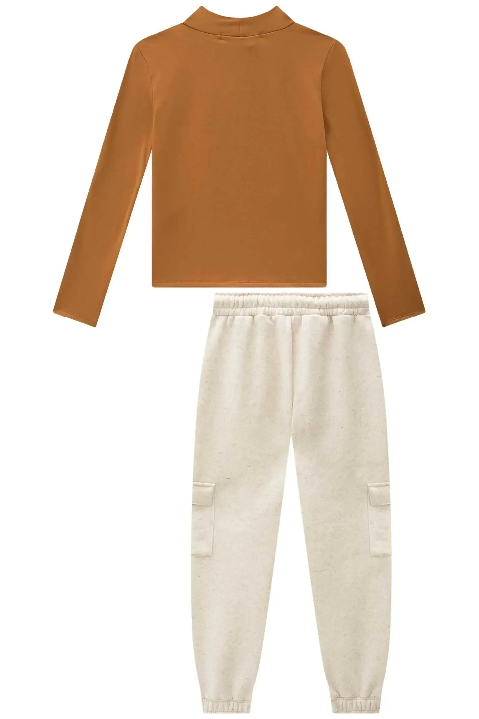 Conjunto de Blusa em Termoskin Peluciado e Calça Jogger em Moletom com Pelúcia 92191 Lilimoon Teen Menina