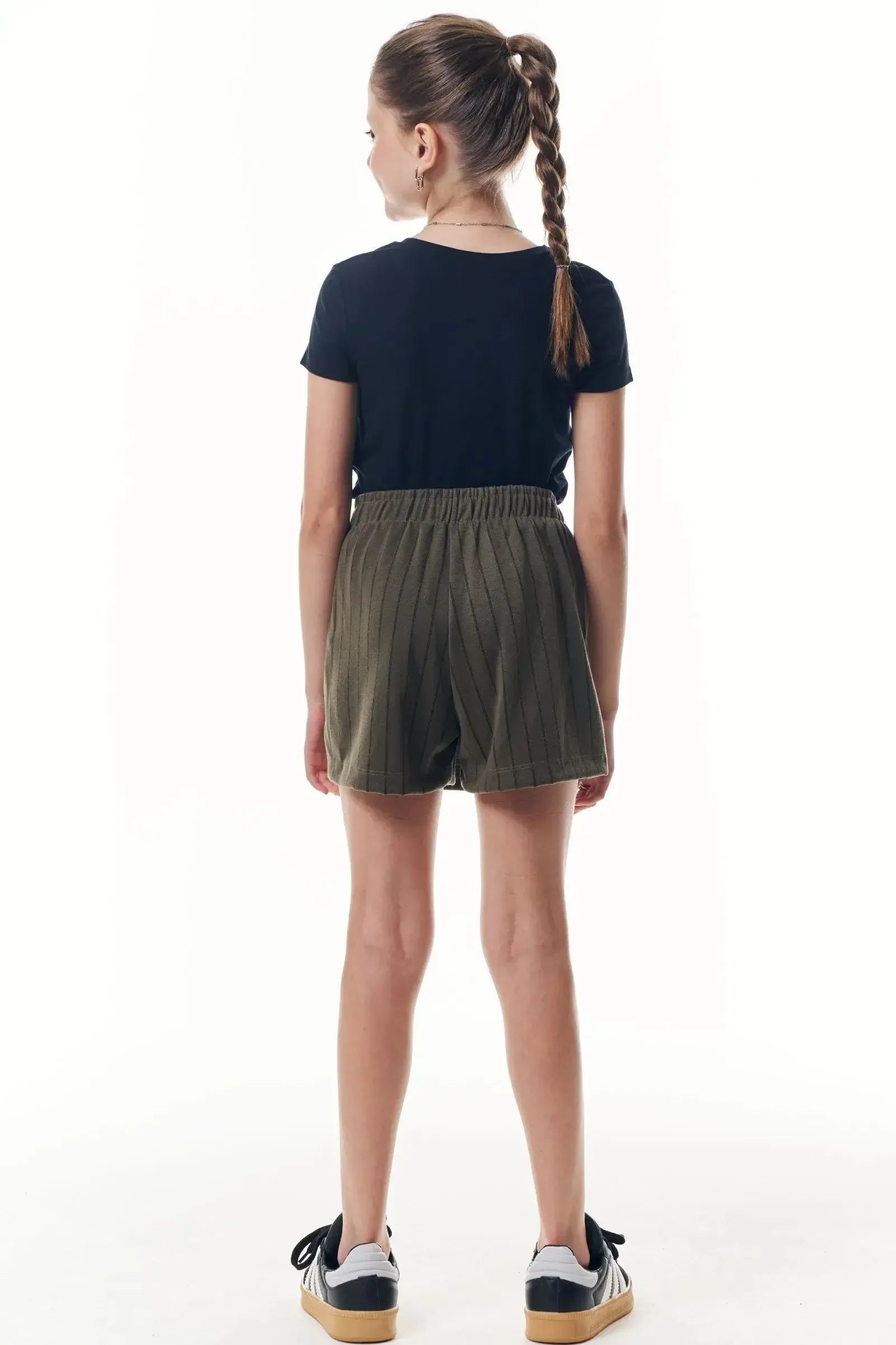 Conjunto de Blusa em Viscolycra e Short Saia em Malha Tailor Fio Tinto 95997 Vic&Vicky Teen Menina