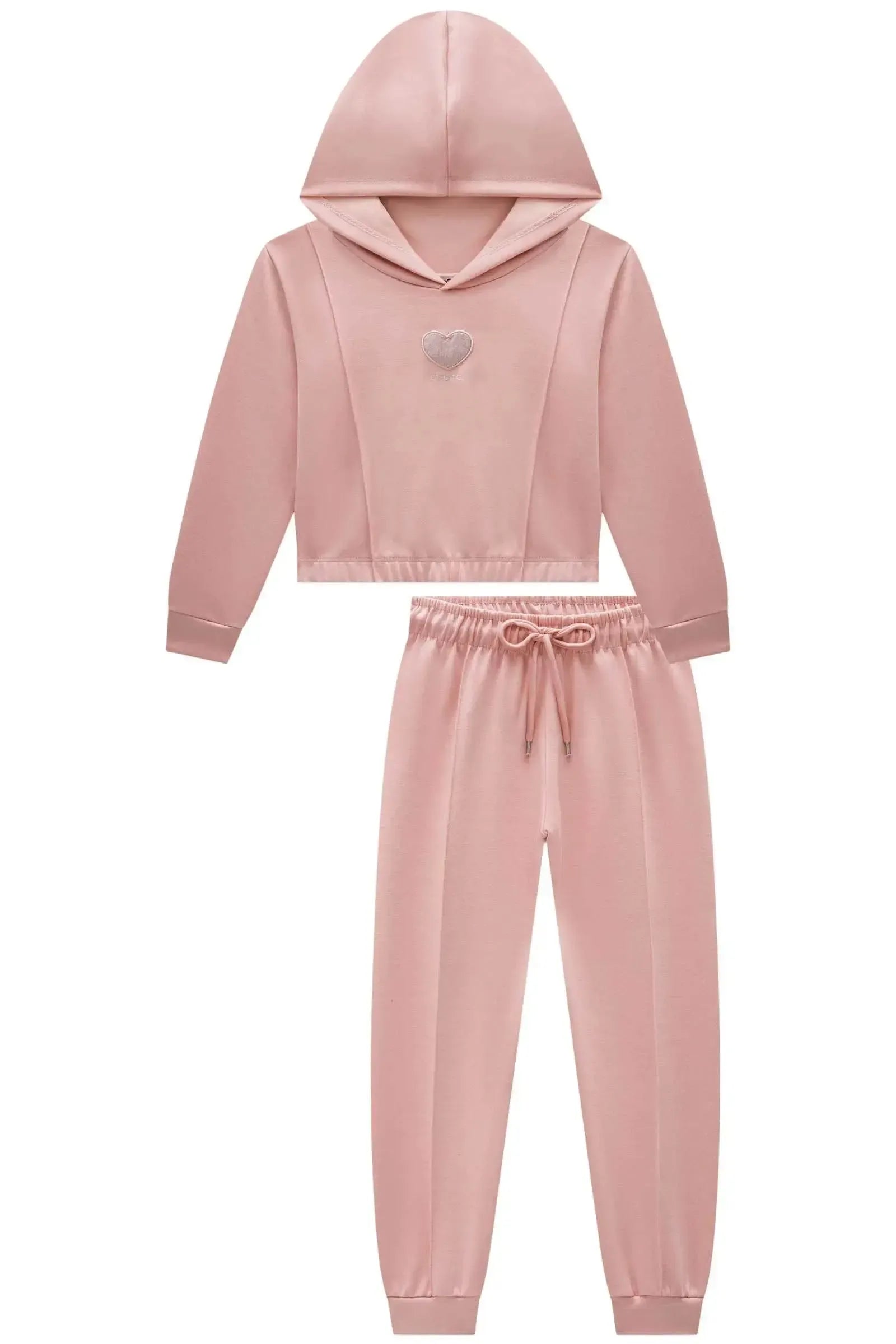Conjunto de Blusão Boxy e Calça Jogger em Malha Tecnonew 92367 Infanti Infantil Menina