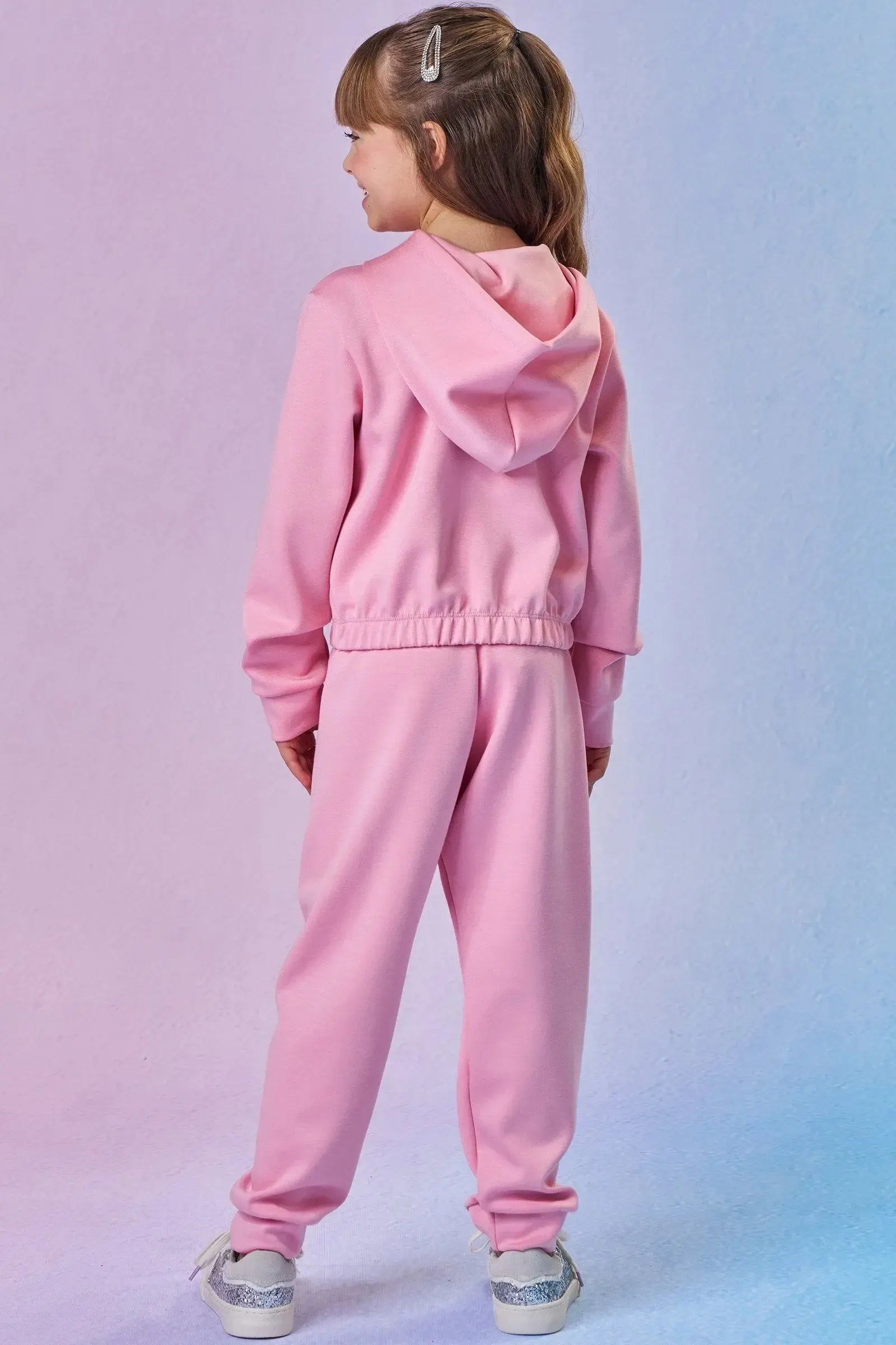 Conjunto de Blusão Boxy e Calça Jogger em Malha Tecnonew 92367 Infanti Infantil Menina