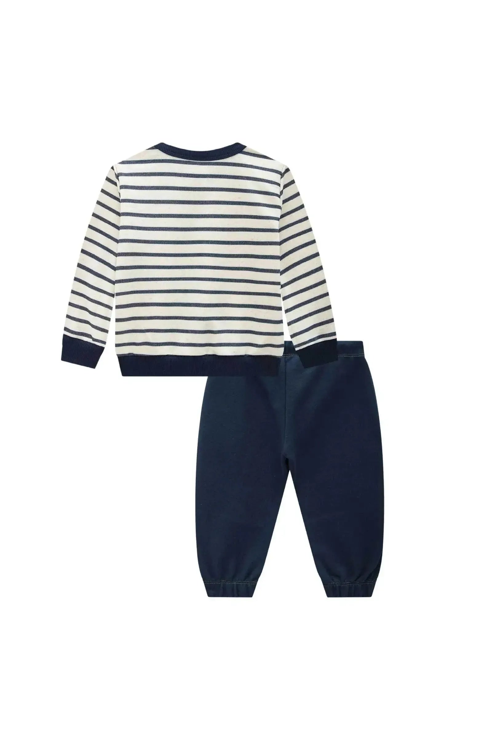 Conjunto de Blusão e Calça em Moletom sem Pelúcia 89399 LucBoo Bebê Menino