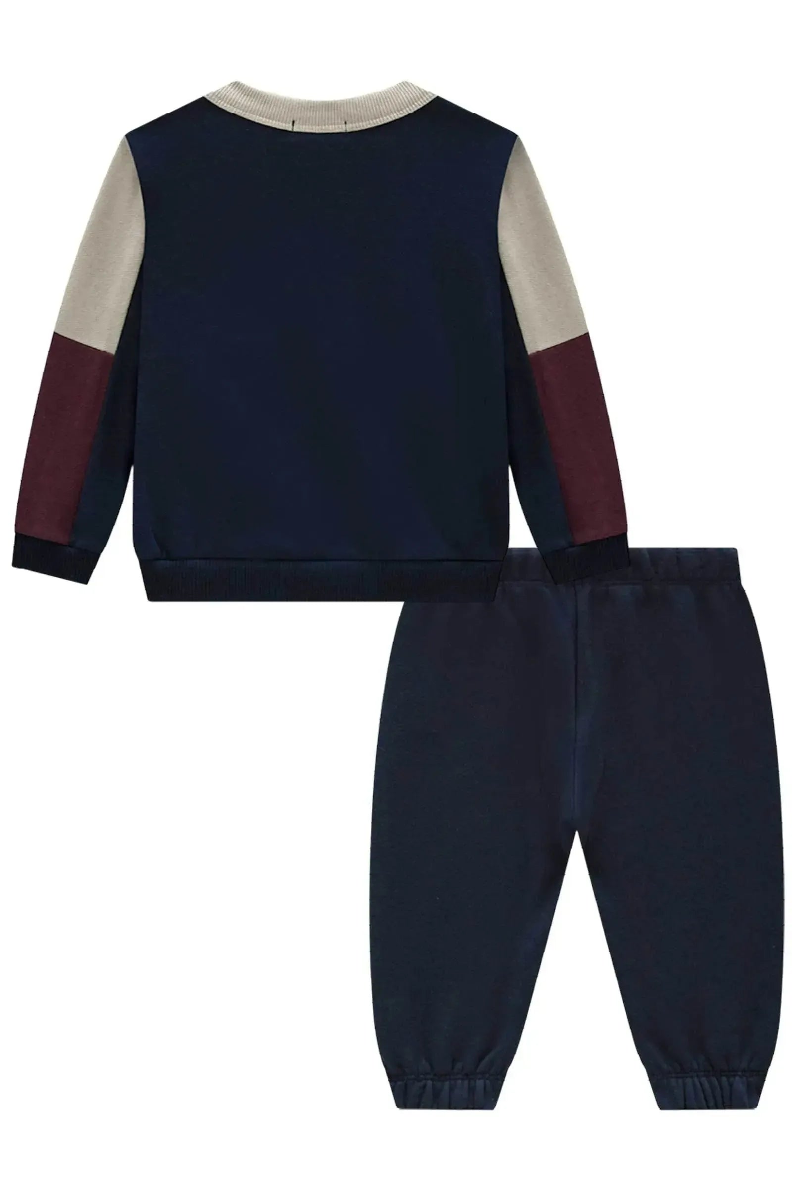 Conjunto de Blusão e Calça Jogger em Moletom com Pelúcia 89760 LucBoo Bebê Menino