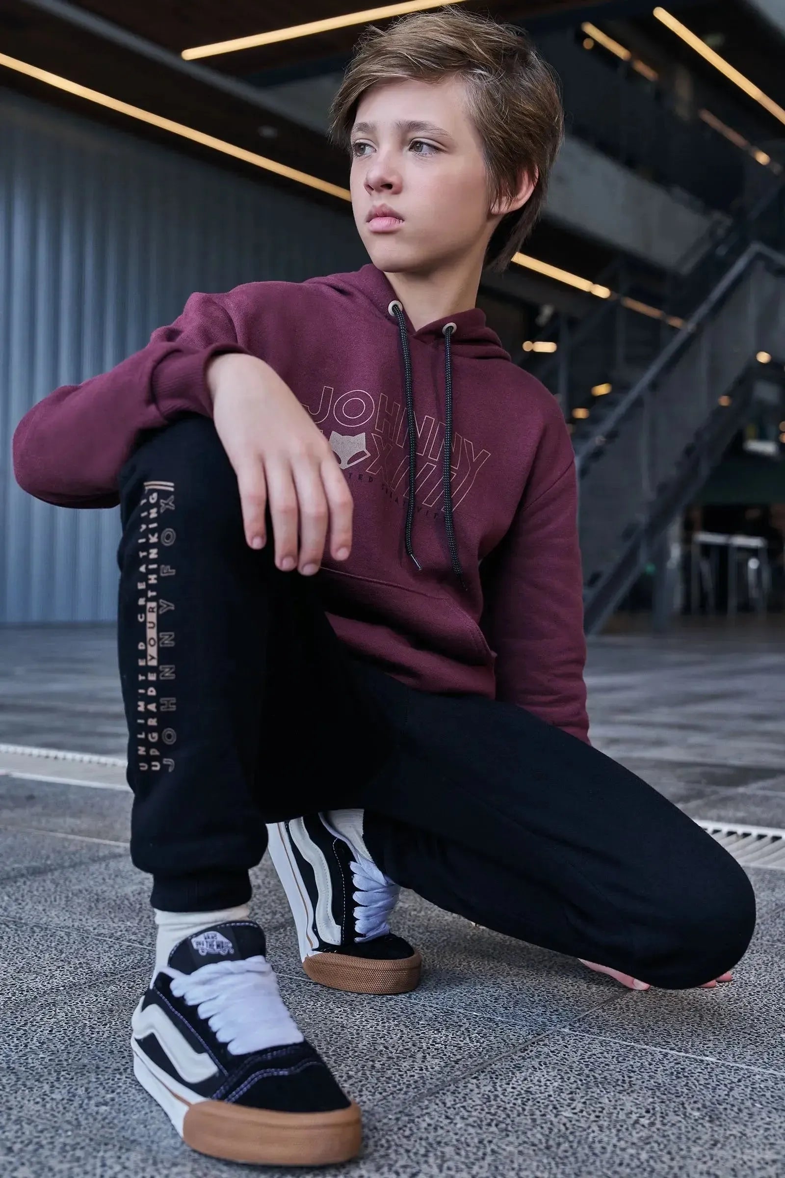 Conjunto de Blusão e Calça Jogger em Moletom com Pelúcia 90279 Johnny Fox Teen Menino