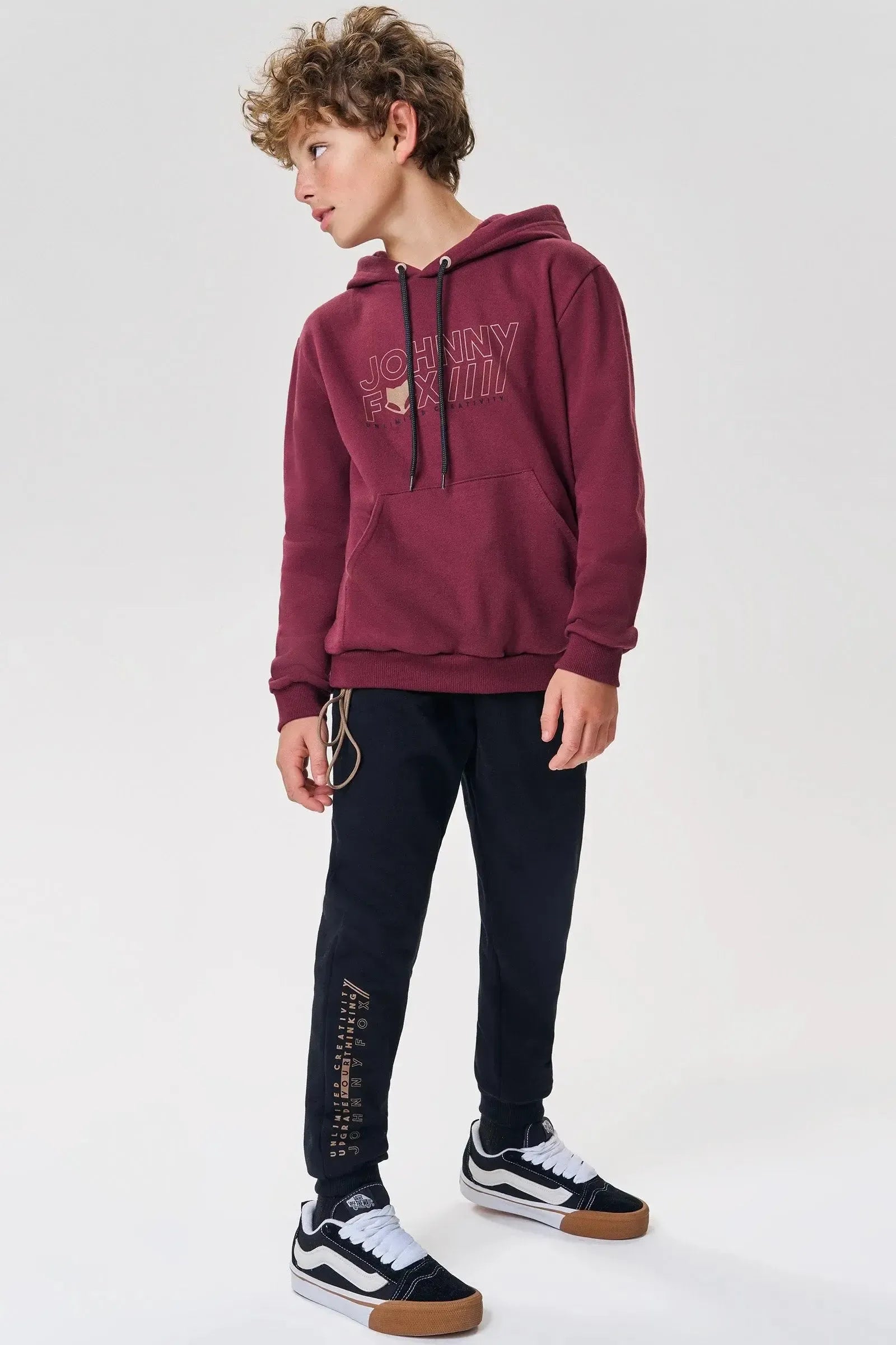 Conjunto de Blusão e Calça Jogger em Moletom com Pelúcia 90279 Johnny Fox Teen Menino