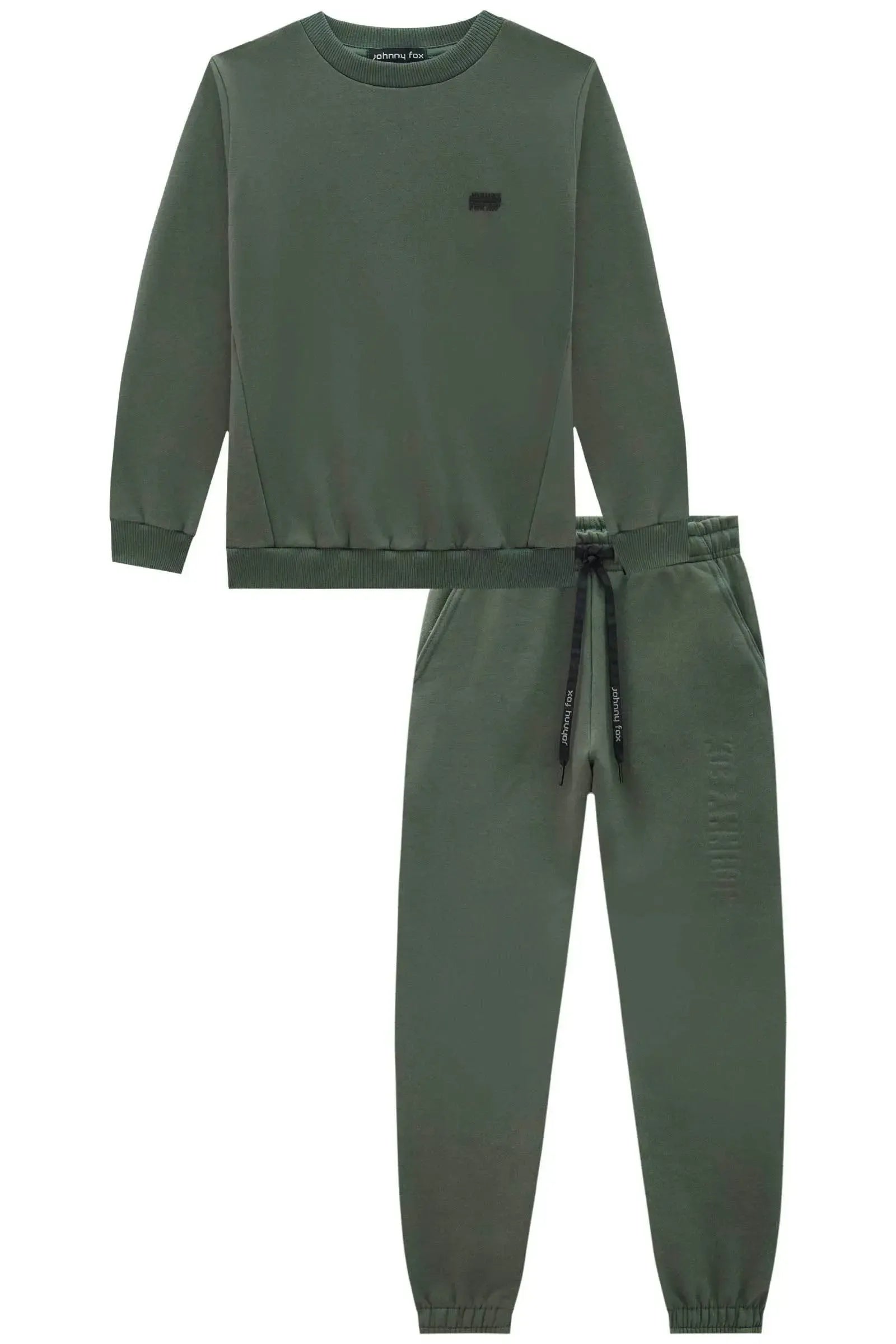 Conjunto de Blusão e Calça Jogger em Moletom com Pelúcia 90464 Johnny Fox Teen Menino