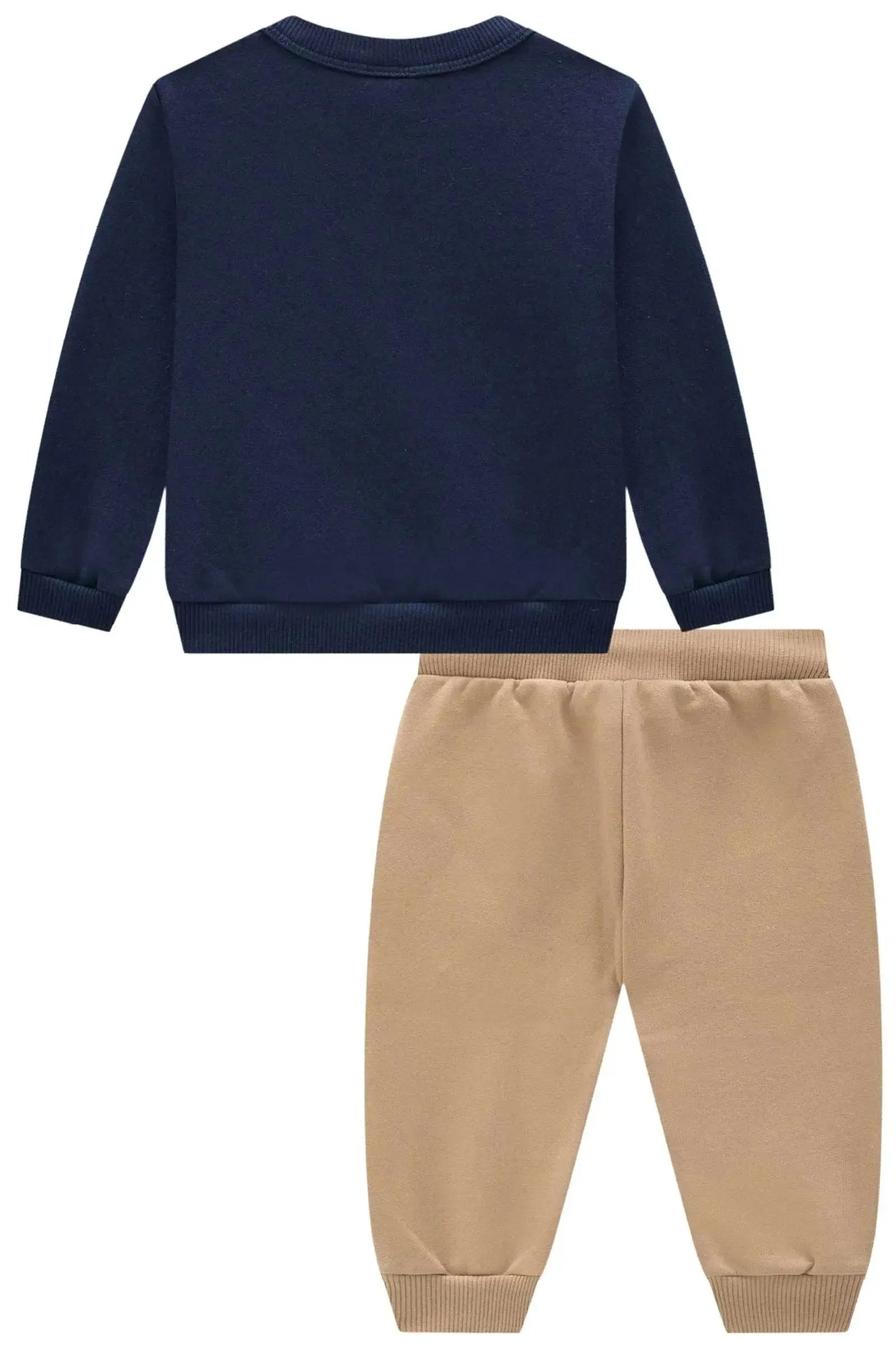 Conjunto de Blusão e Calça Jogger em Moletom com Pelúcia 90956 Johnny Fox Bebê Menino