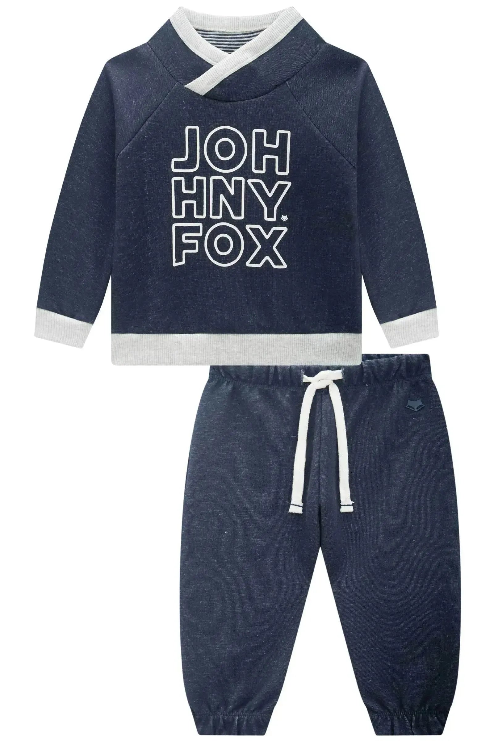 Conjunto de Blusão e Calça Jogger em Moletom Diferenciado 92333 Johnny Fox Bebê Menino