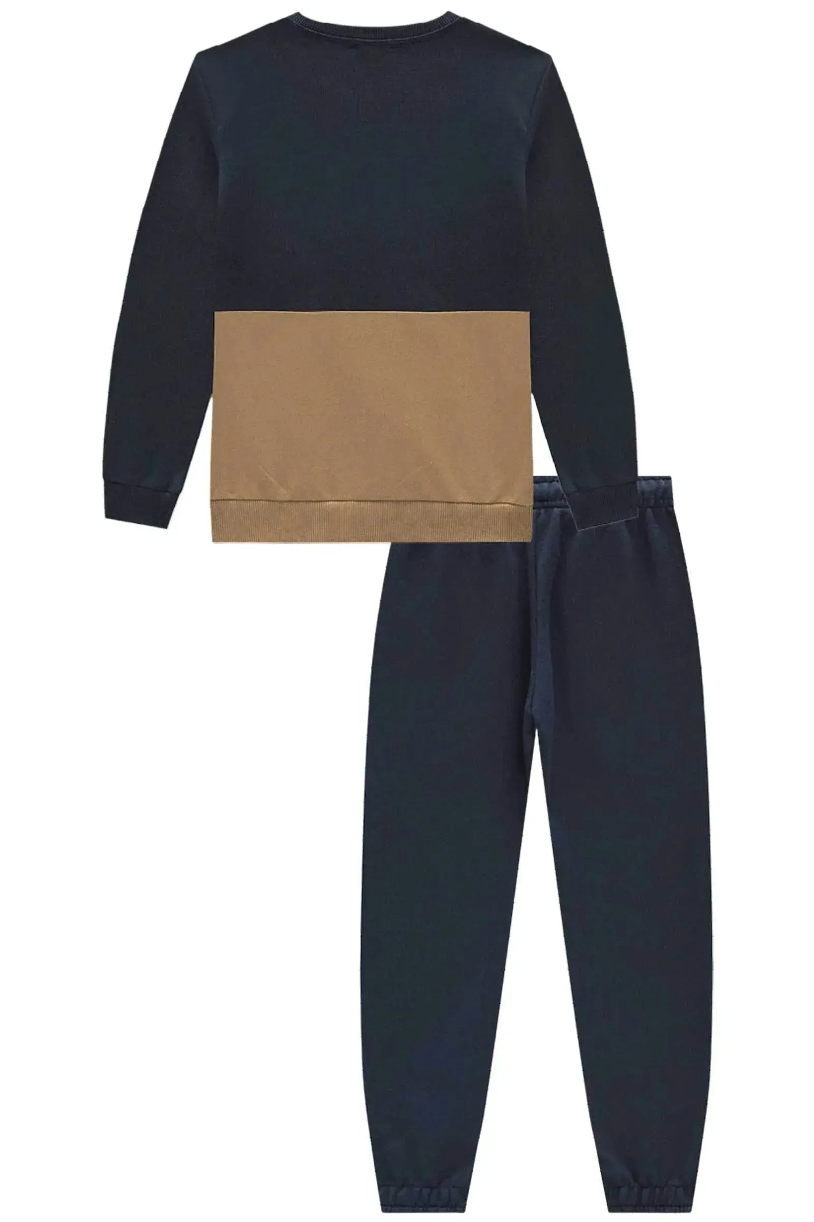 Conjunto de Blusão e Calça Jogger em Moletom sem Pelúcia 90370 LucBoo Infantil Menino