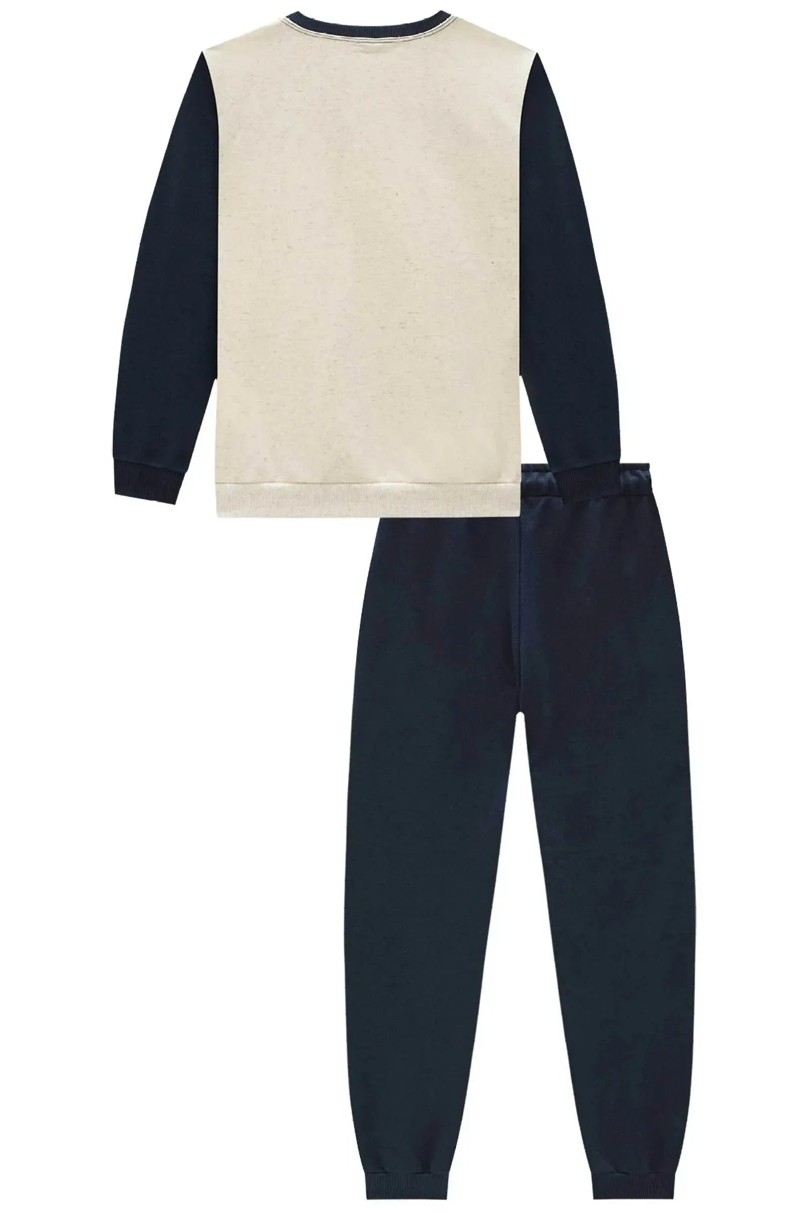 Conjunto de Blusão e Calça Jogger em Moletom sem Pelúcia 90630 Johnny Fox Teen Menino