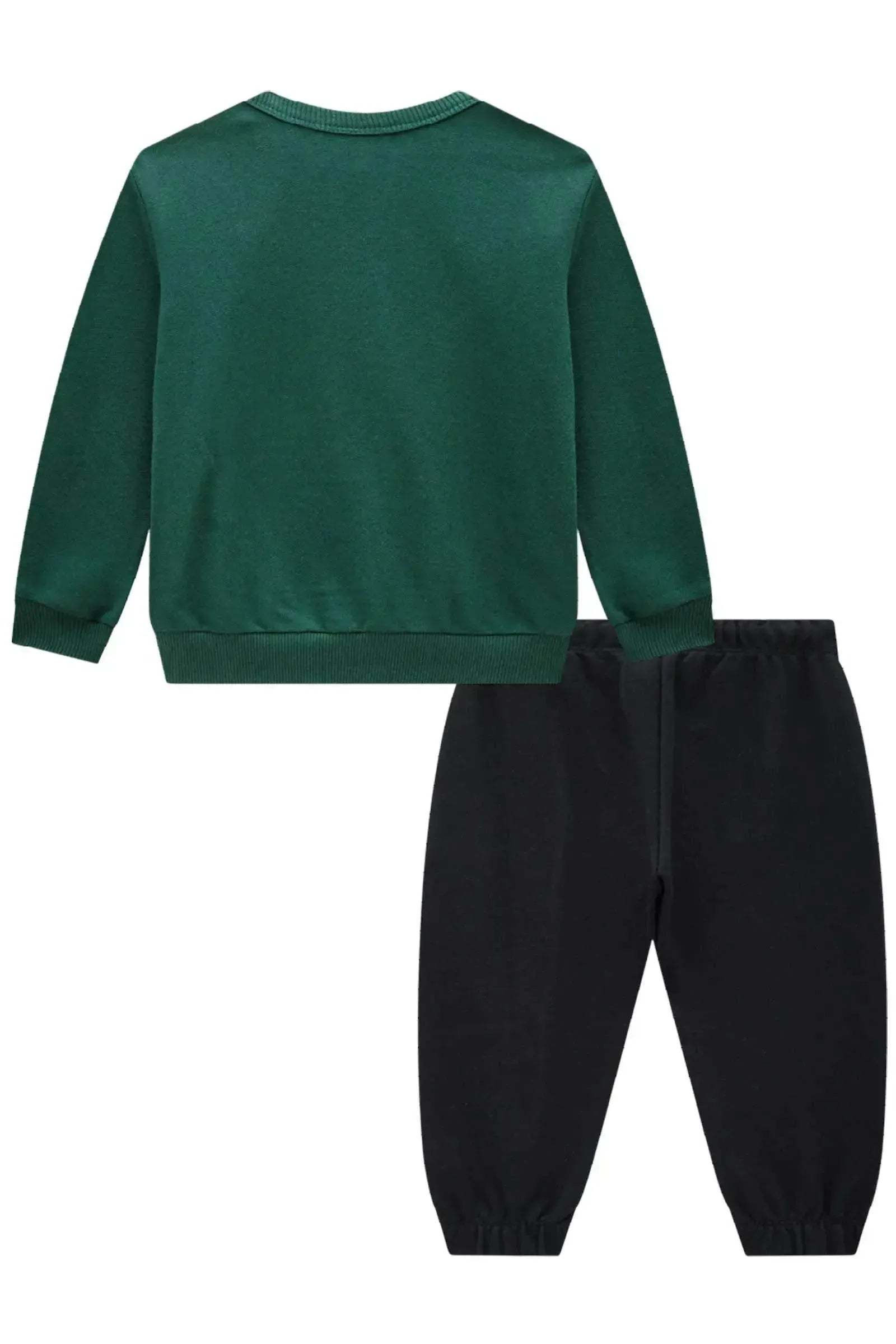 Conjunto de Blusão e Calça Jogger em Moletom sem Pelúcia 91801 LucBoo Bebê Menino