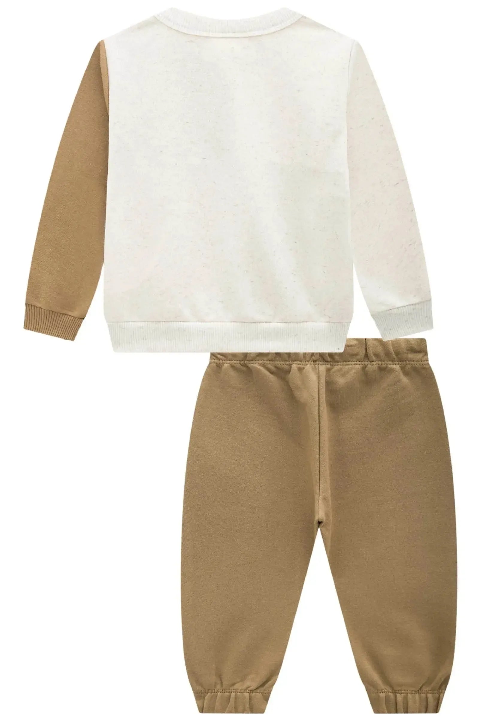 Conjunto de Blusão e Calça Jogger em Moletom sem Pelúcia 91815 LucBoo Bebê Menino